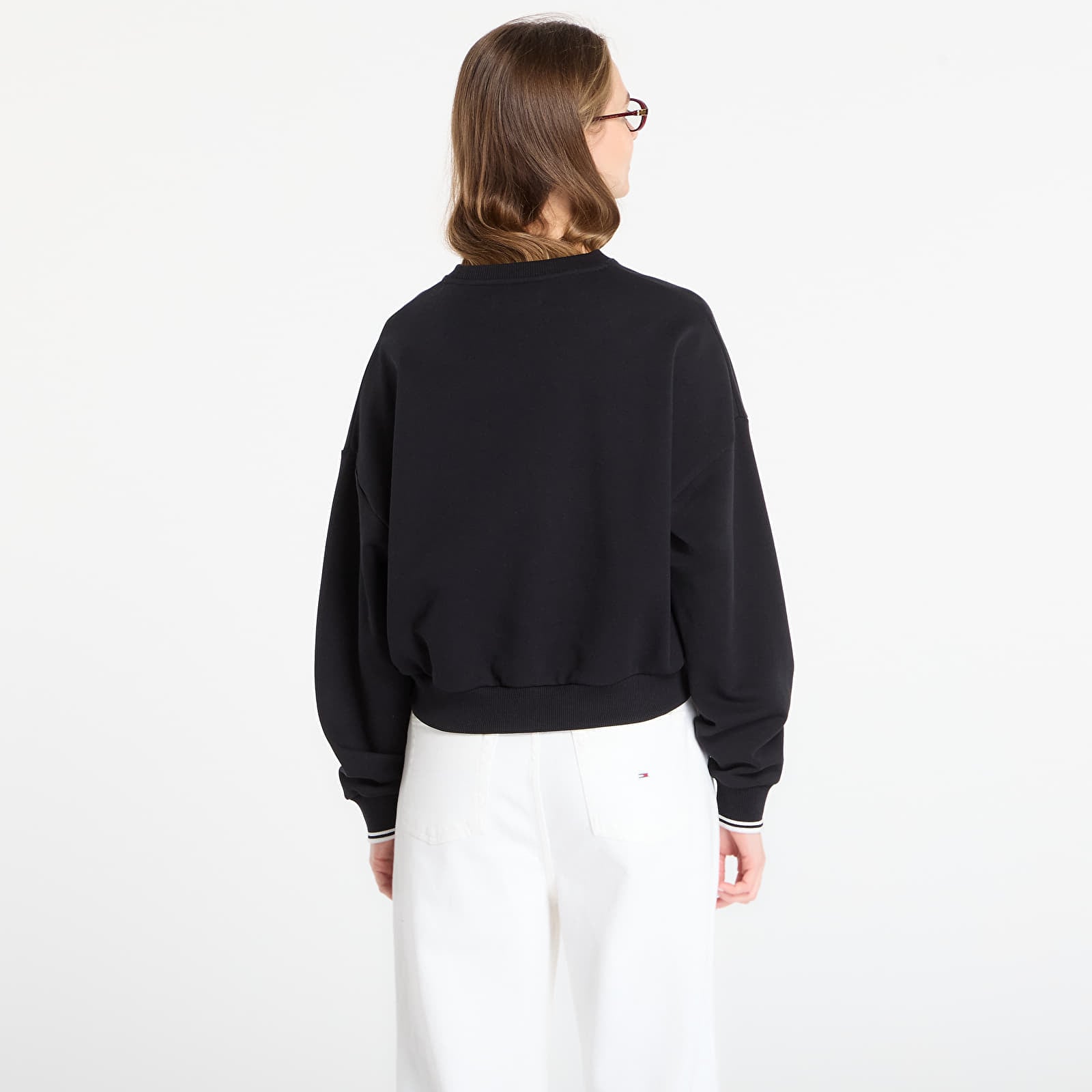 Ženski hoodiji FRED PERRY Tipped Sweatshirt Black