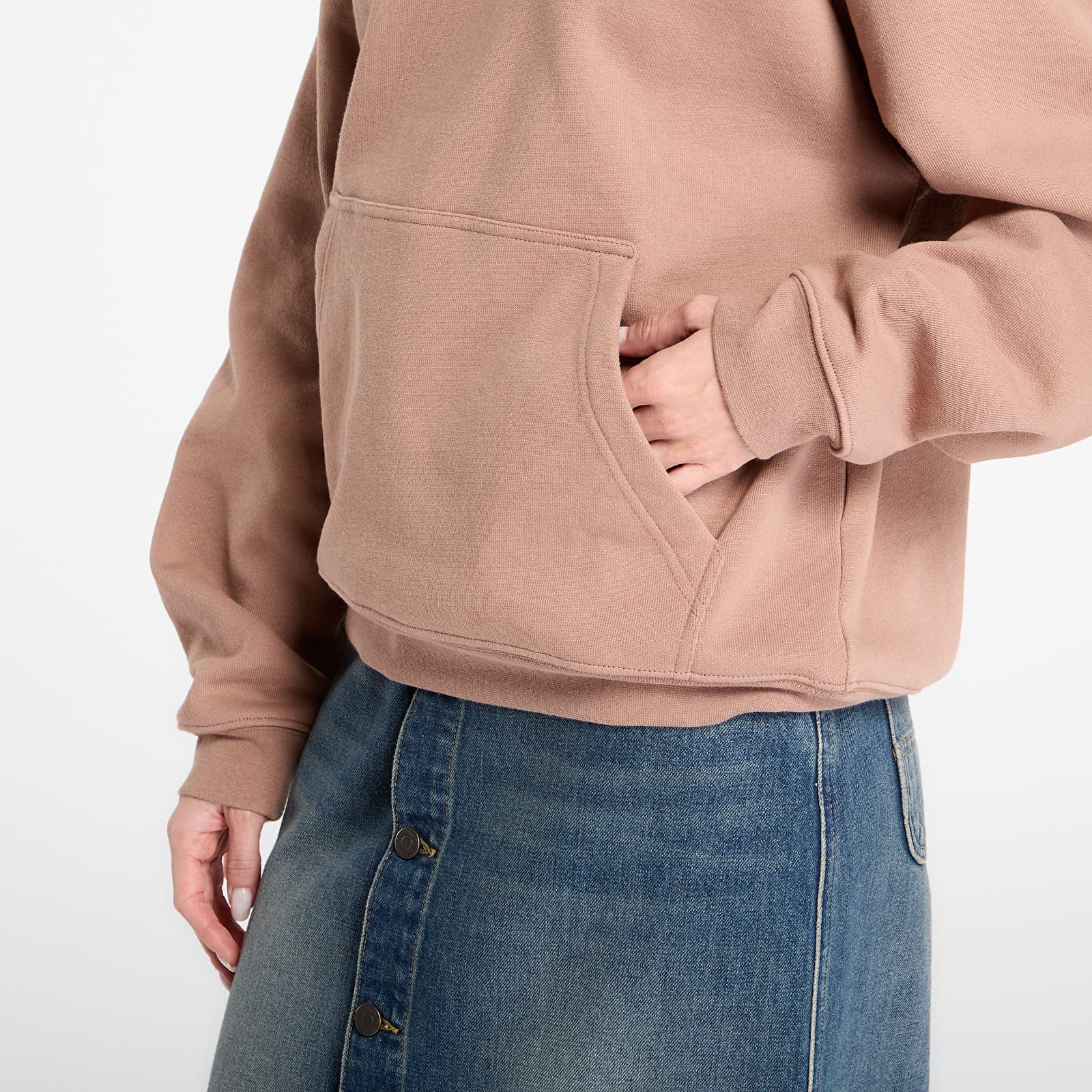 Bluzy DIME Cursive Small Logo Hoodie UNISEX Sepia