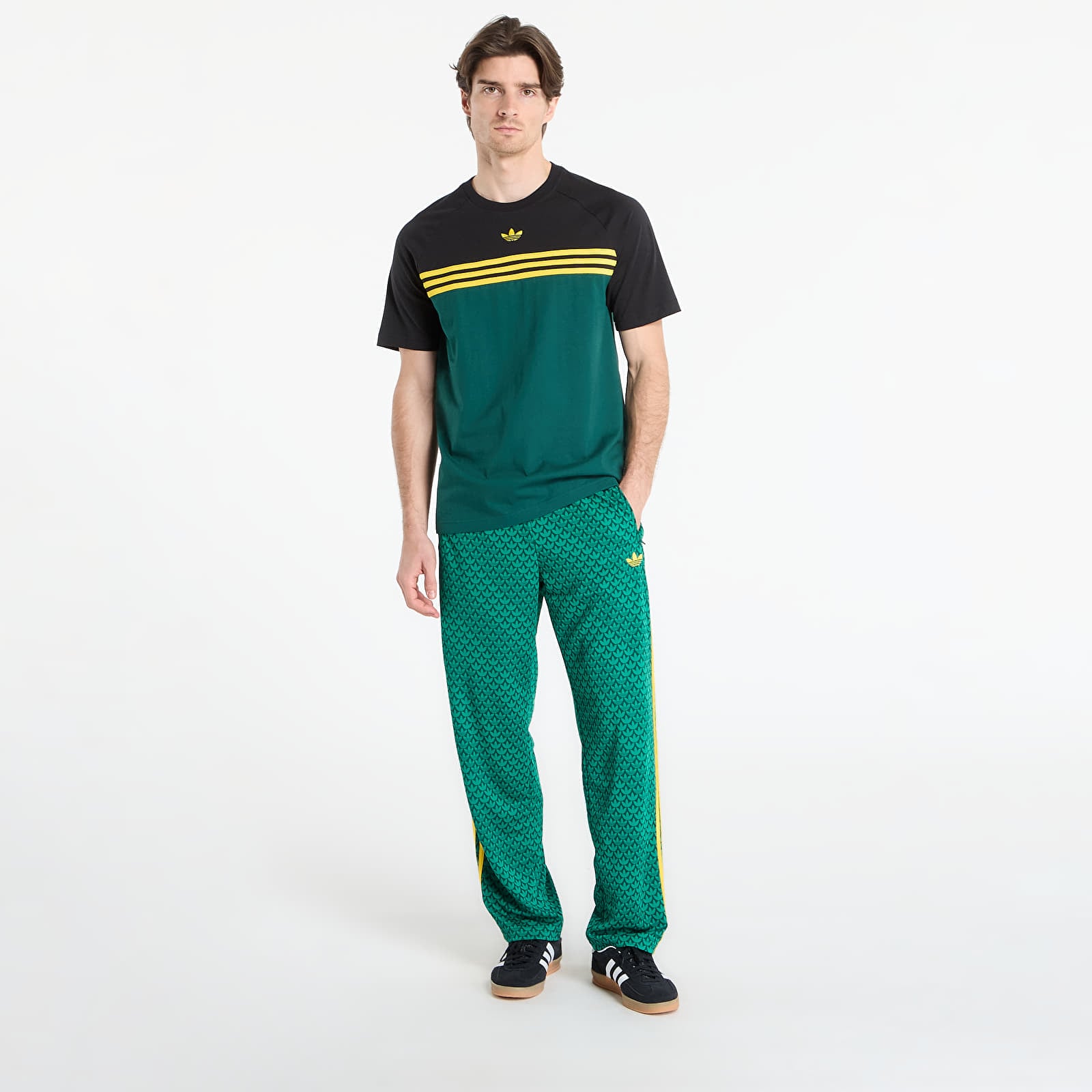 T-skjorter for menn adidas Chest Stripes T-Shirt Collegiate Green