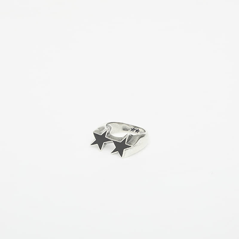 TwoJeys Icon Black Enameled Single Ring Silver