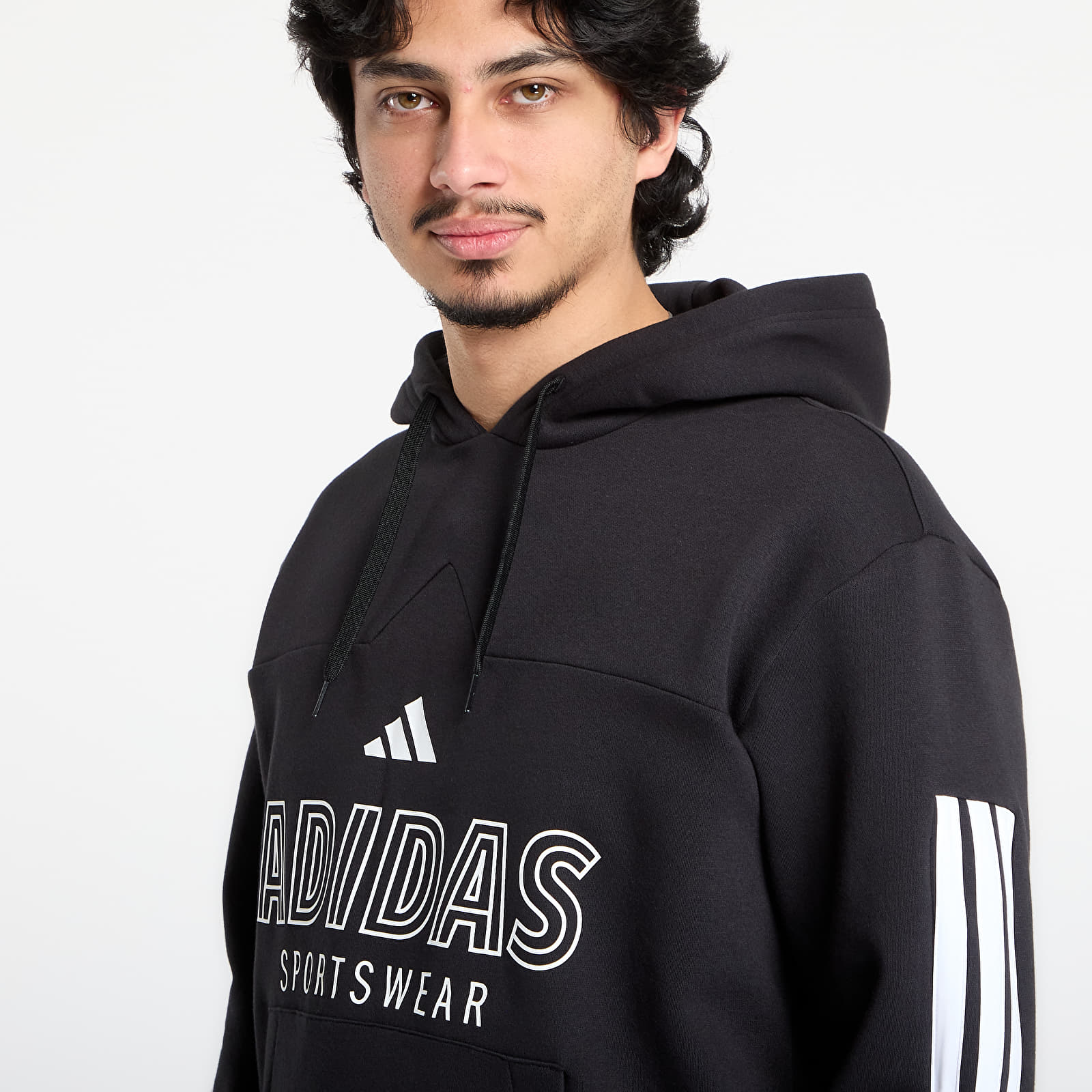 Sweatjacken und Sweatshirts adidas M Tiro Fl Hdy Black/ White