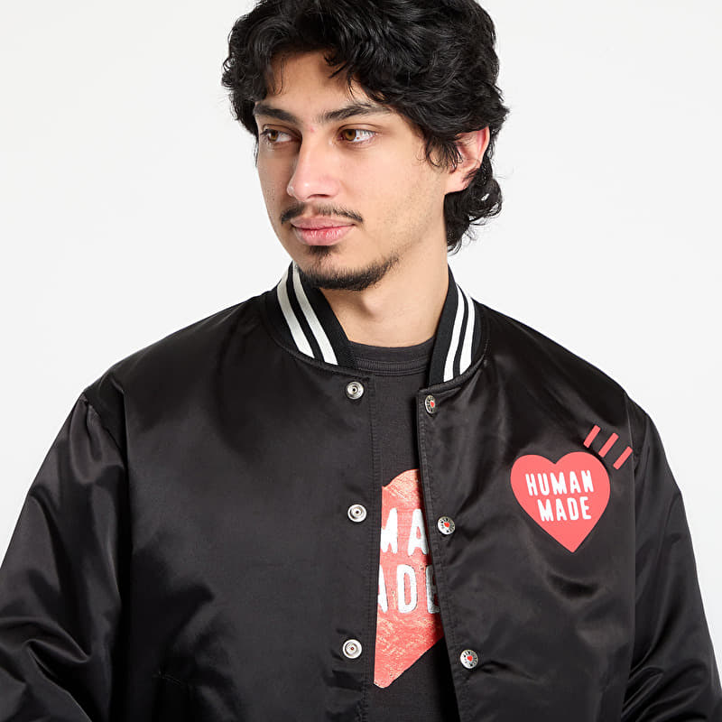 HUMAN MADE Nylon Stadium Jacket UNISEX Black | Footshop