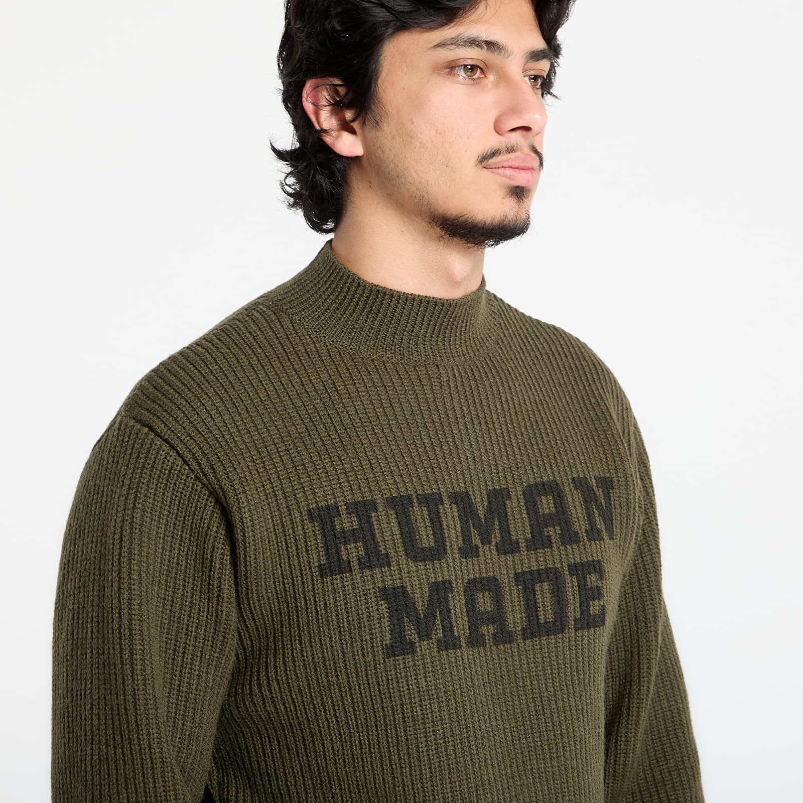 Светри і джемпери HUMAN MADE Moc Neck Knit Sweater UNISEX Olive Drab