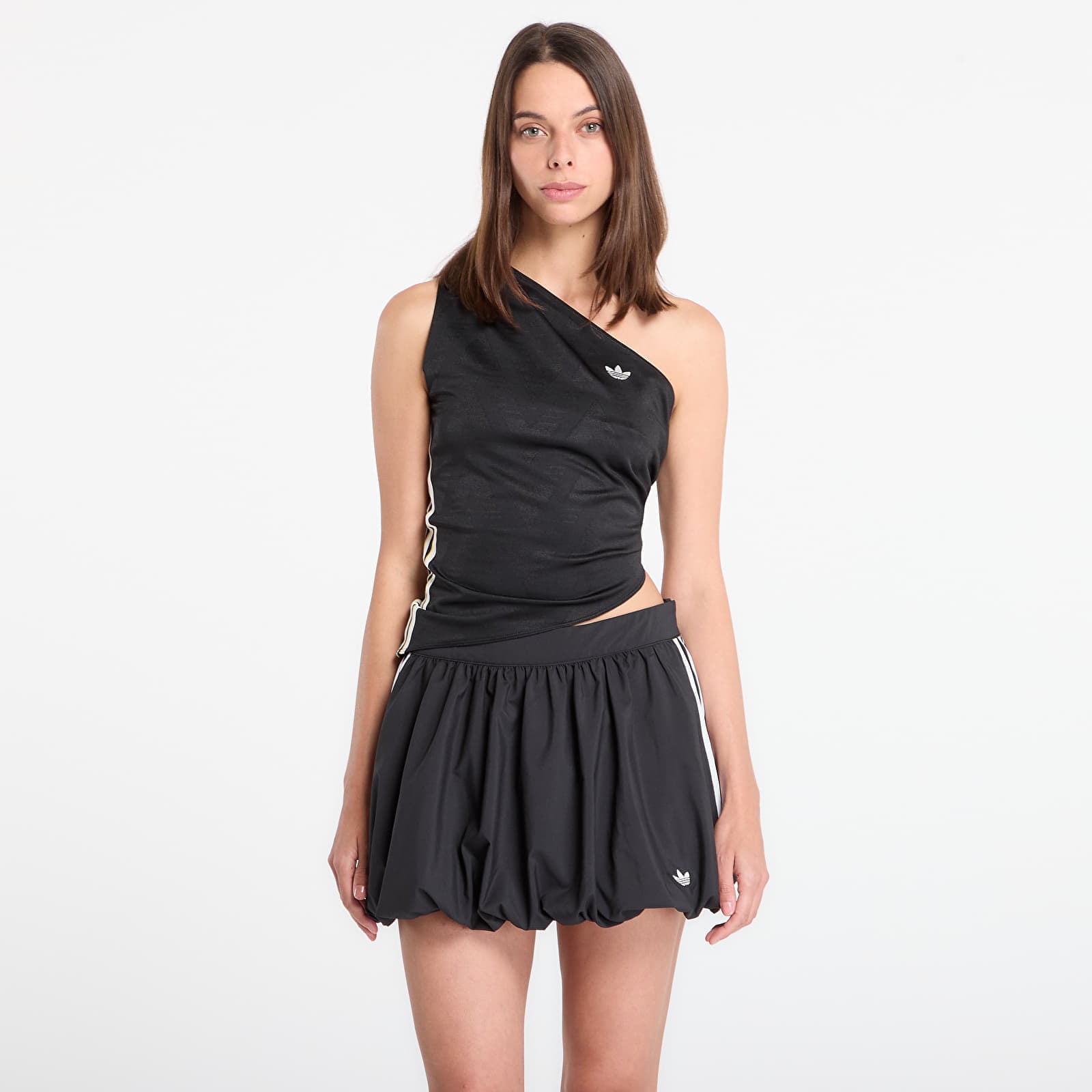 adidas Rouched One Shoulder Top Black/ Black M