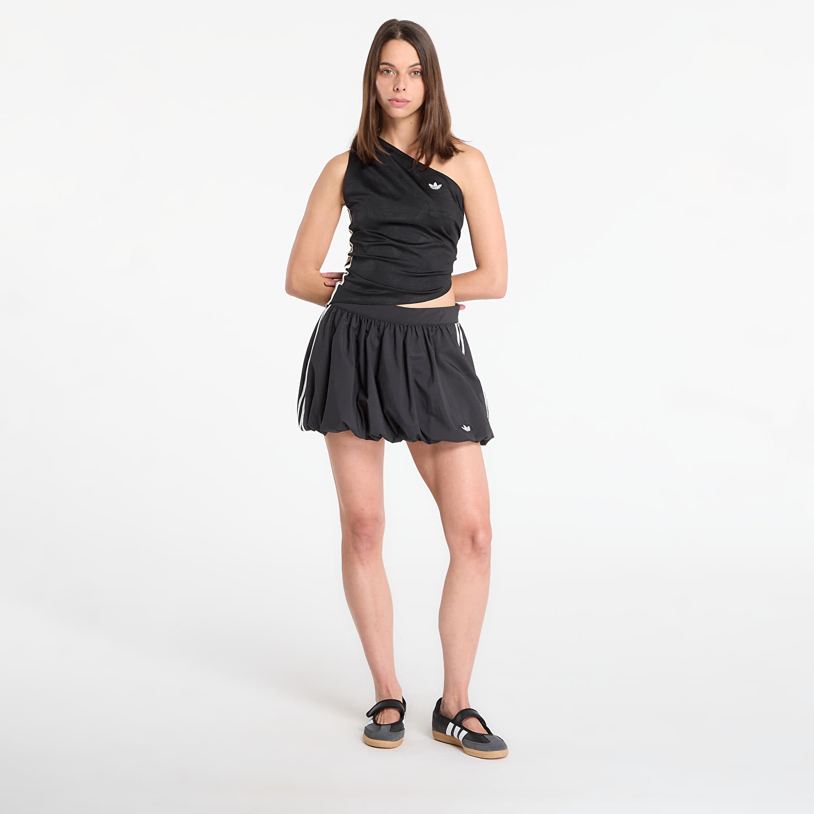 Tops für Frauen adidas Rouched One Shoulder Top Black/ Black