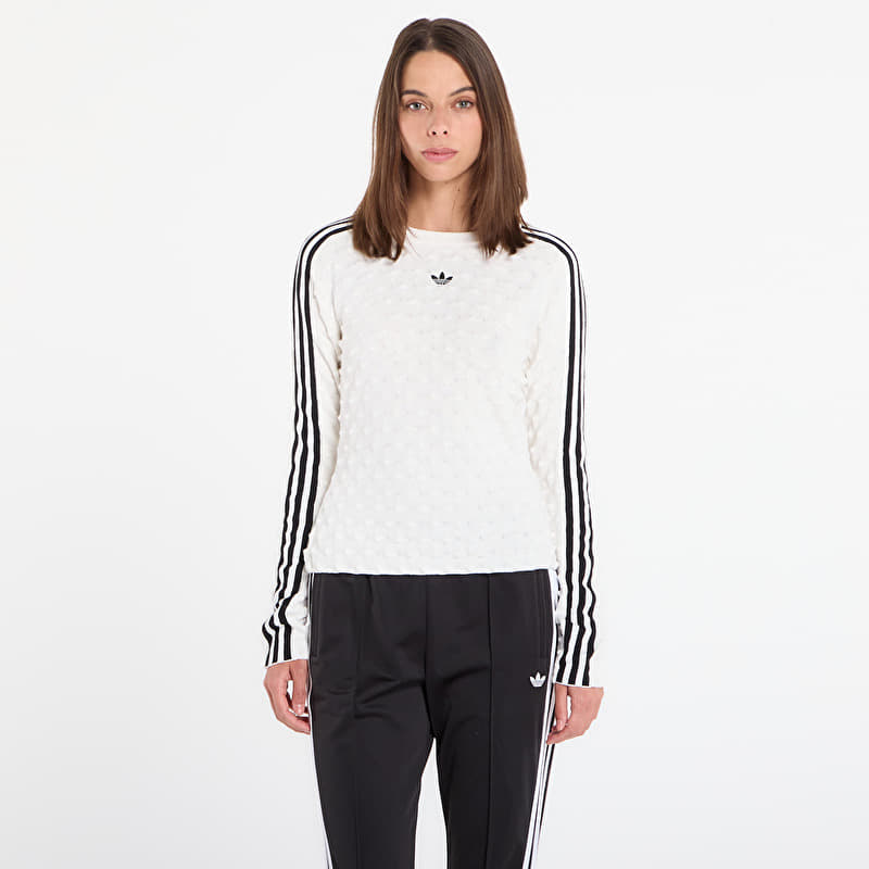 Tričko adidas Slim Solid Spike Knit Sweatshirt White