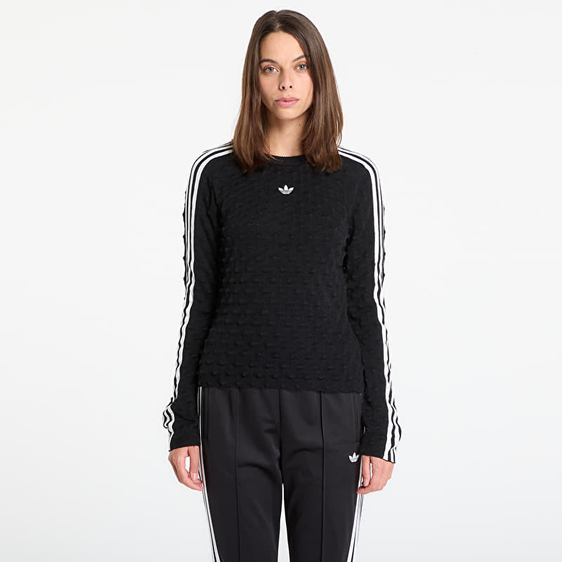 T-shirt adidas Slim Solid Spike Knit Sweatshirt Black