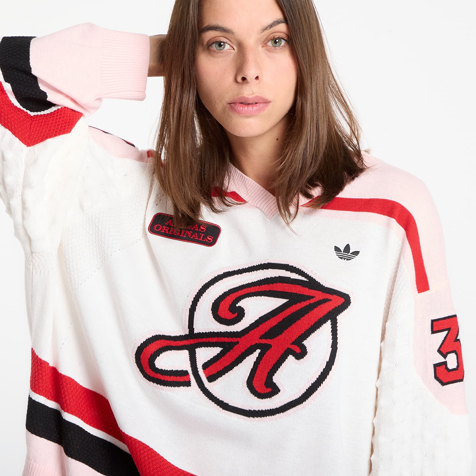 Mikiny adidas Os Jersey White/ Sanpin/ Better Scarlet