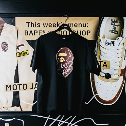 T-shirts BAPE® x FOOTSHOP - Scribble Ape Tee Black