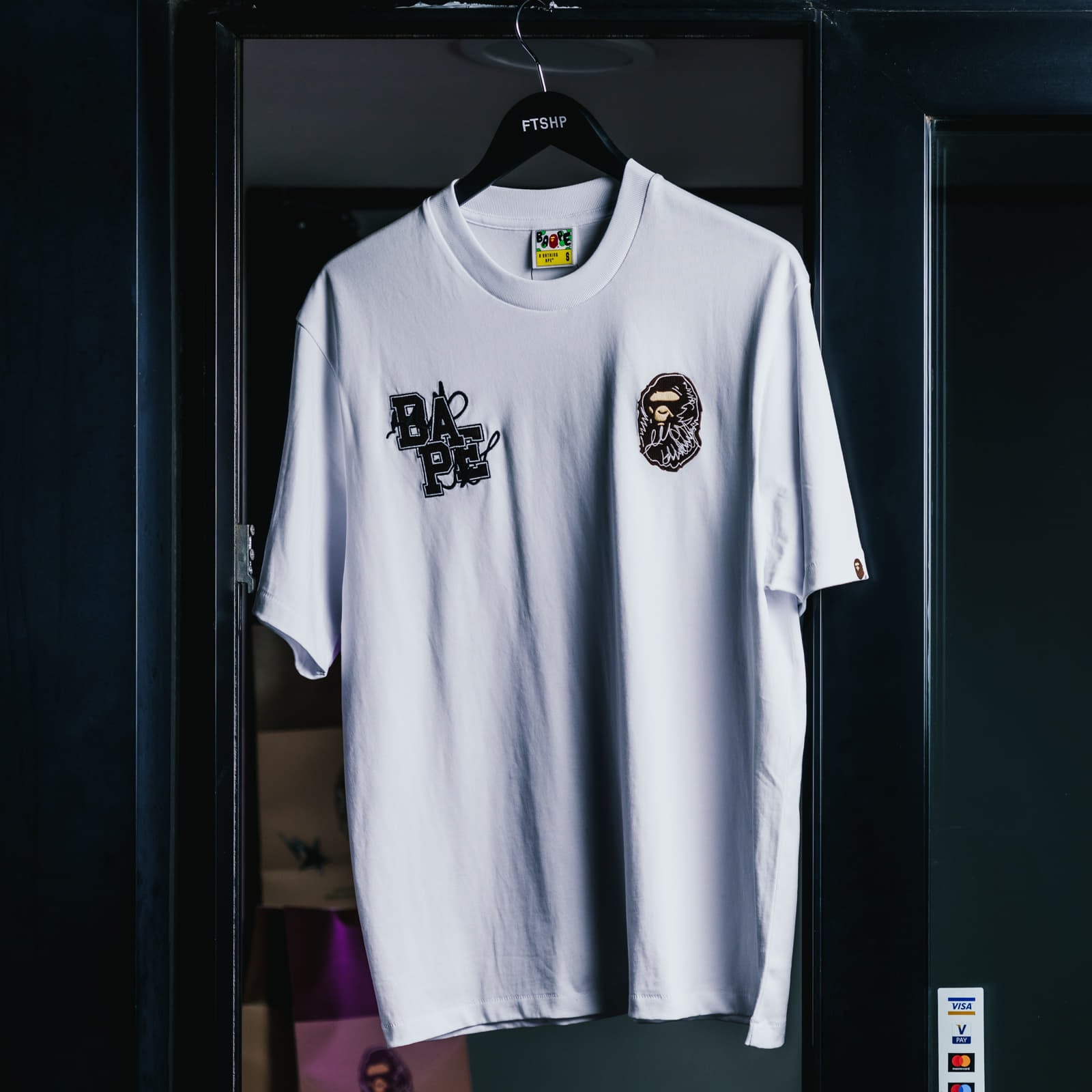 T-shirts BAPE® x FOOTSHOP - Scribble Logo Tee White