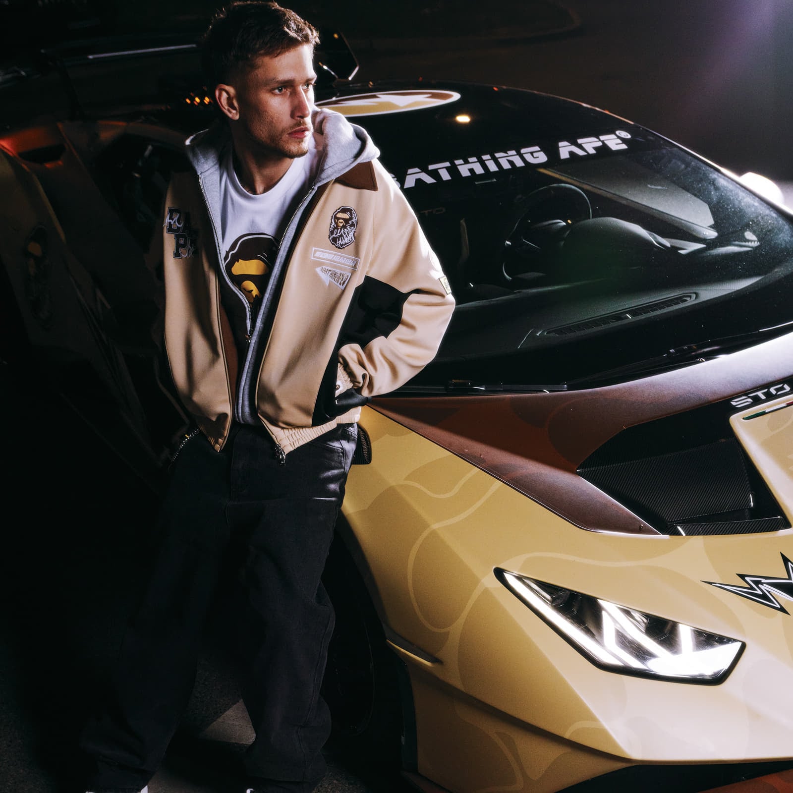 T-shirts BAPE® x FOOTSHOP - Scribble Ape Tee White