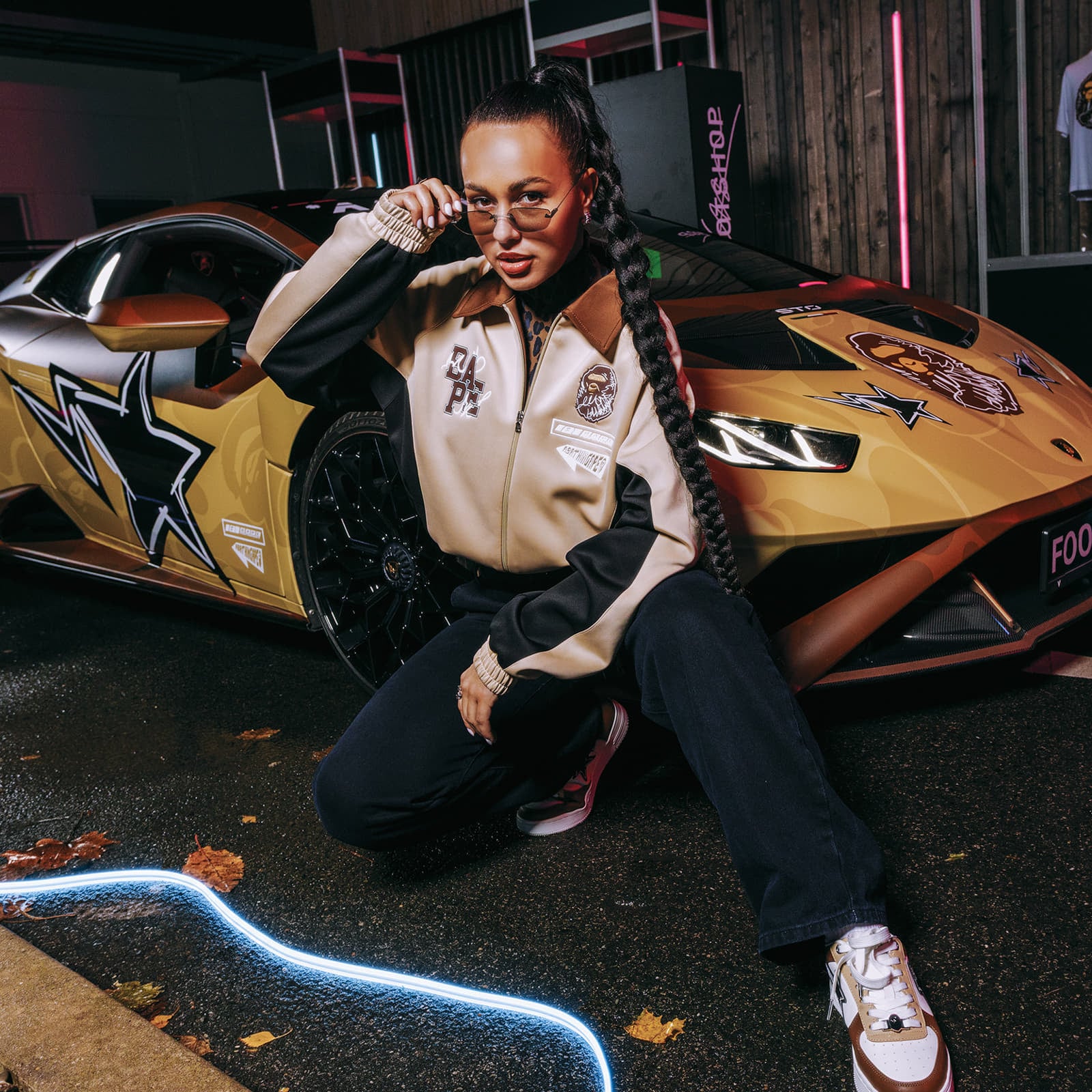 Jackor BAPE® x FOOTSHOP - Track Jacket UNISEX Beige