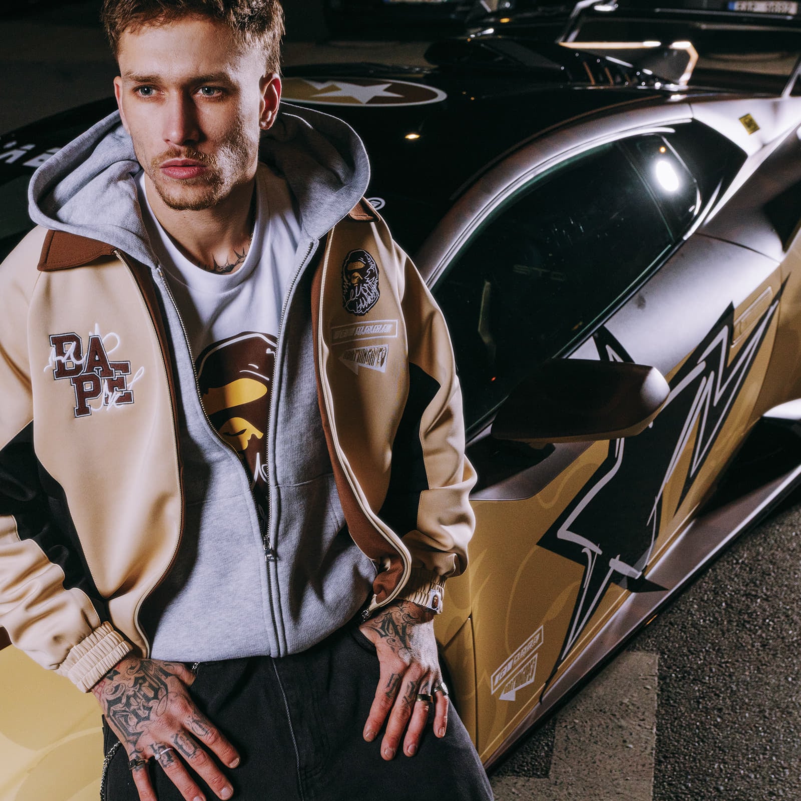 Hoodies och sweatshirts BAPE® x FOOTSHOP - Zip-Up Hoodie Gray