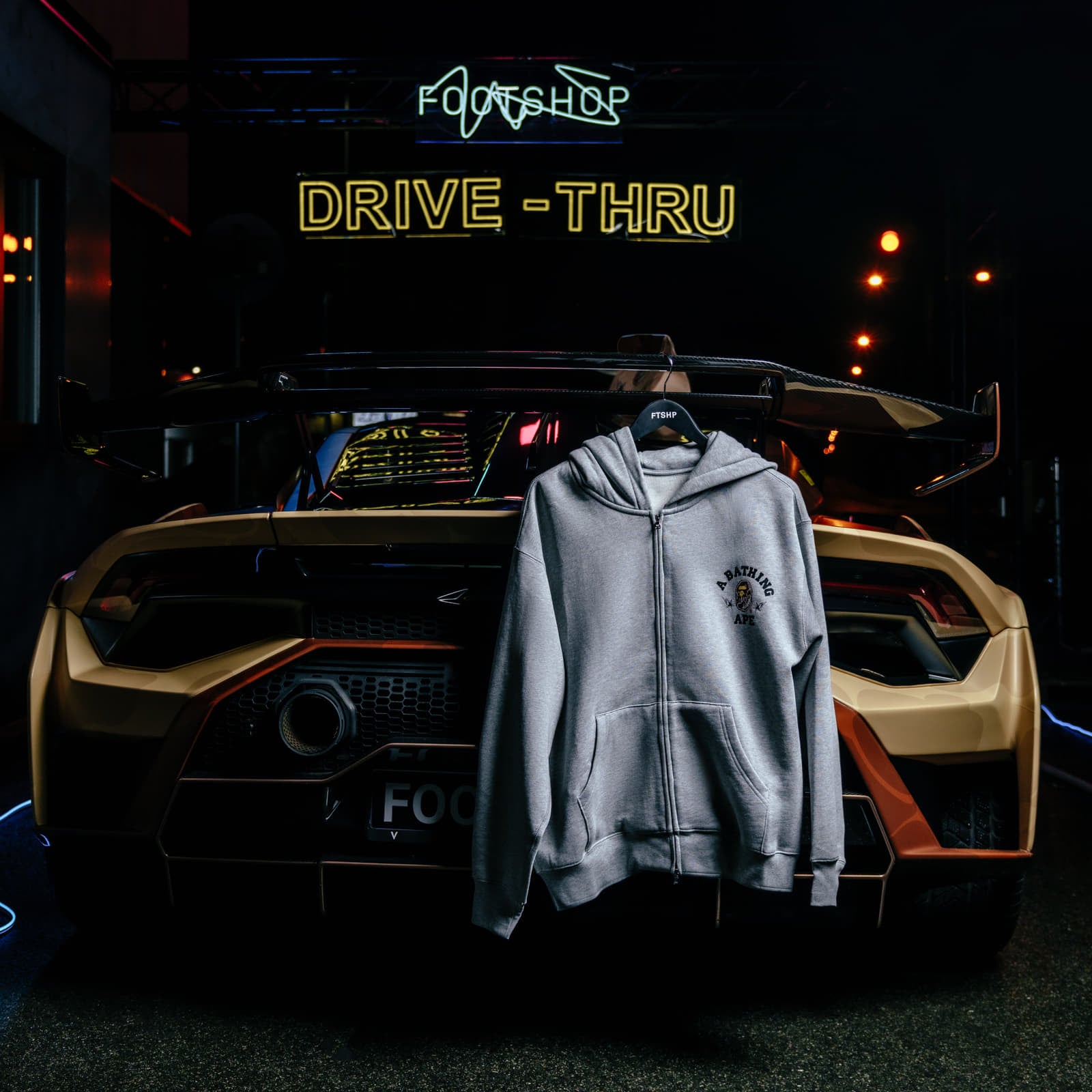 Hoodies och sweatshirts BAPE® x FOOTSHOP - Zip-Up Hoodie Gray