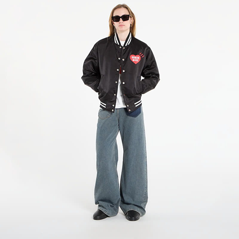 HUMAN MADE Nylon Stadium Jacket UNISEX Black | Footshop