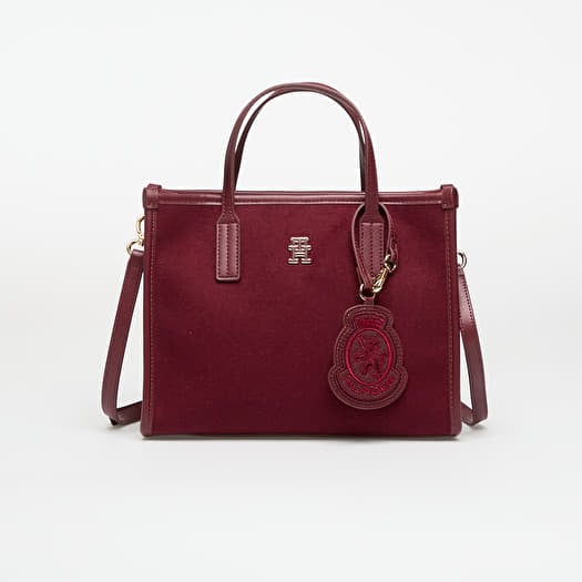 Veske Tommy Hilfiger Th City Small Tote Melton Deep Rouge