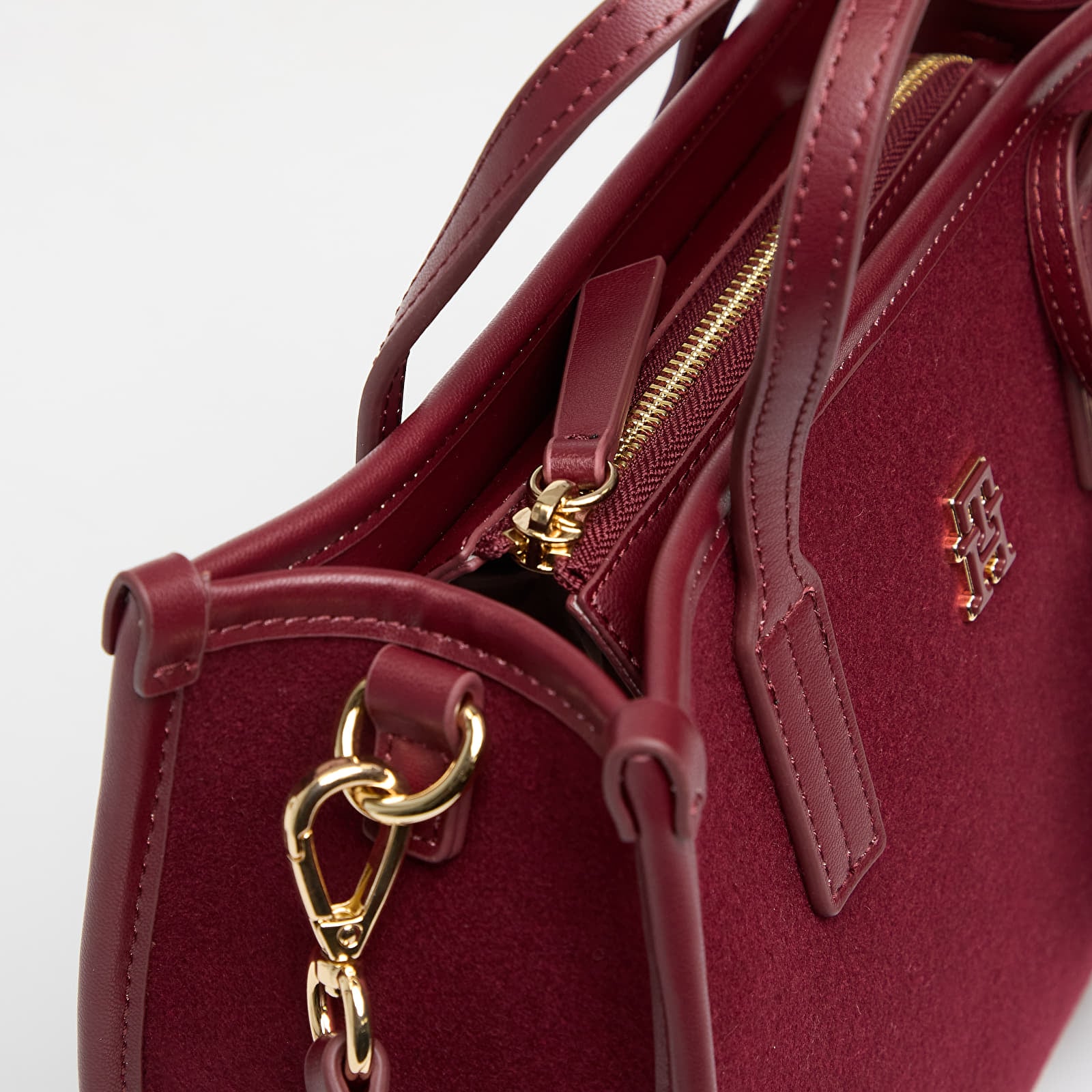 Miesten olkalaukut Tommy Hilfiger Th City Small Tote Melton Deep Rouge