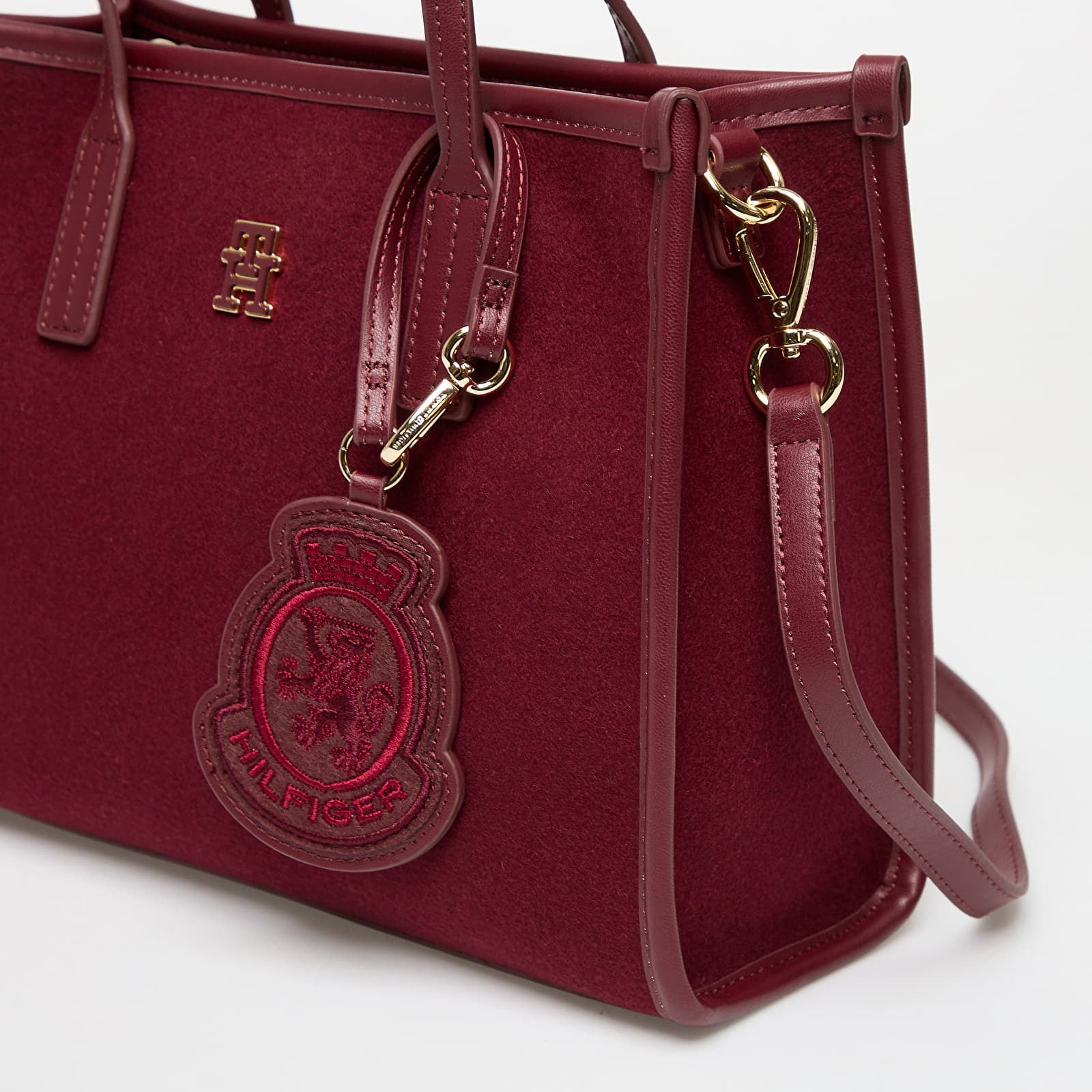 Miesten olkalaukut Tommy Hilfiger Th City Small Tote Melton Deep Rouge