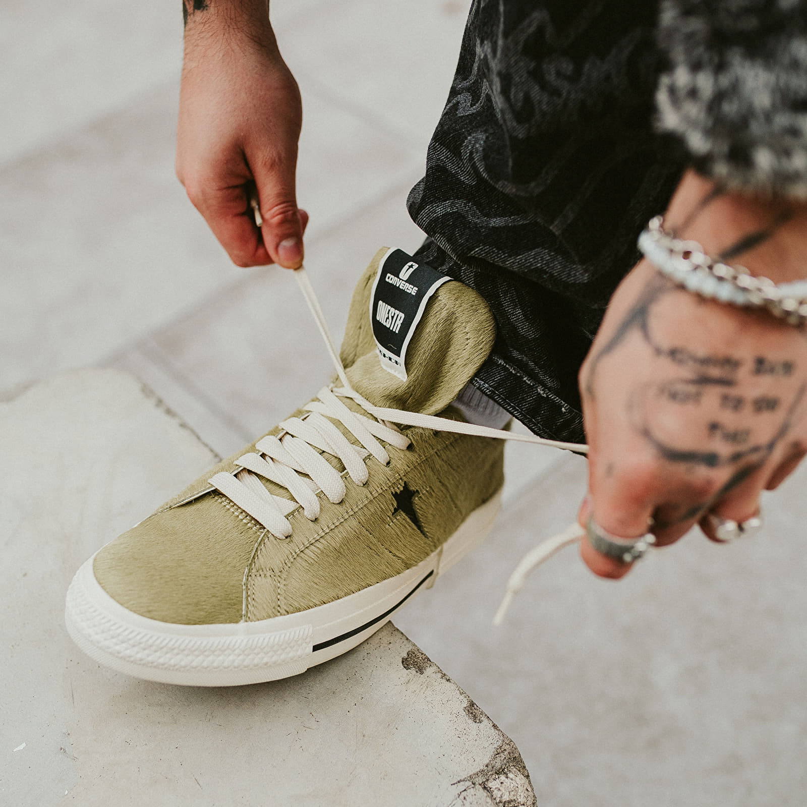 Ανδρικά παπούτσια Rick Owens DRKSHDW x Converse Fur Shoes - Onestr Acid/ Black