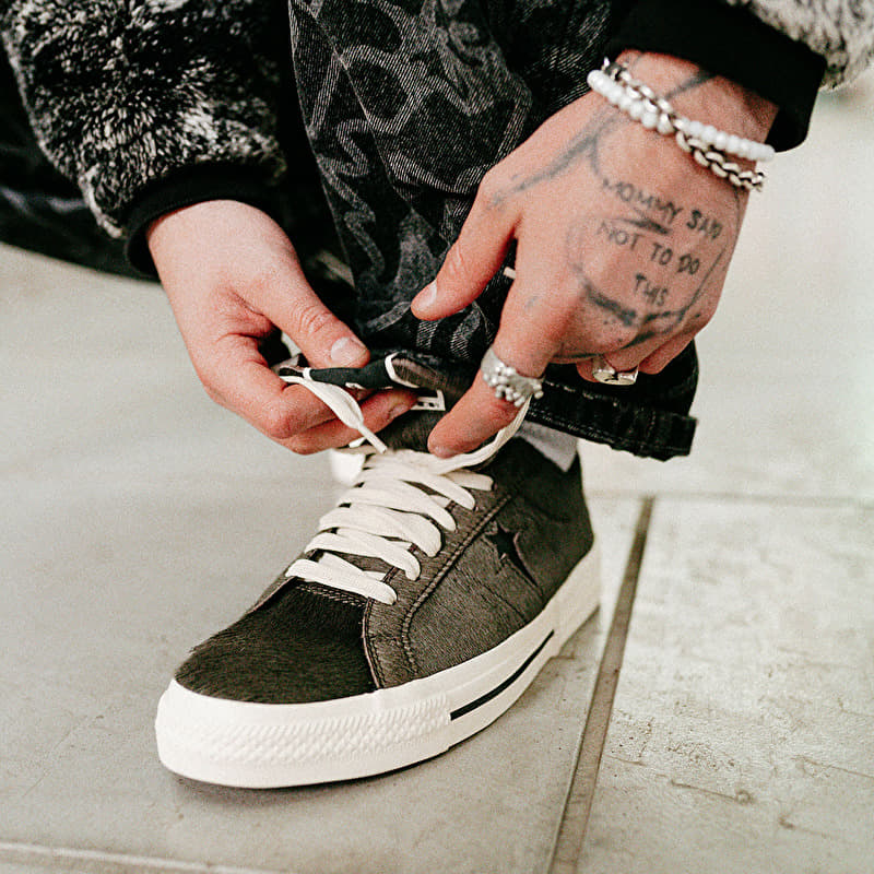 Rick Owens DRKSHDW x Converse Fur Shoes - Onestr Dark Dust/ Black