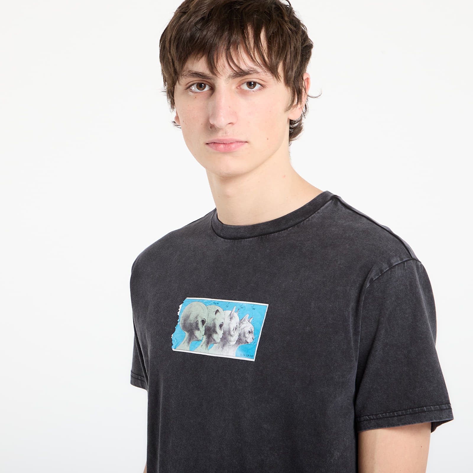 Majice T-shirt RIPNDIP Nerm Geo Tee Black Vintage Wash