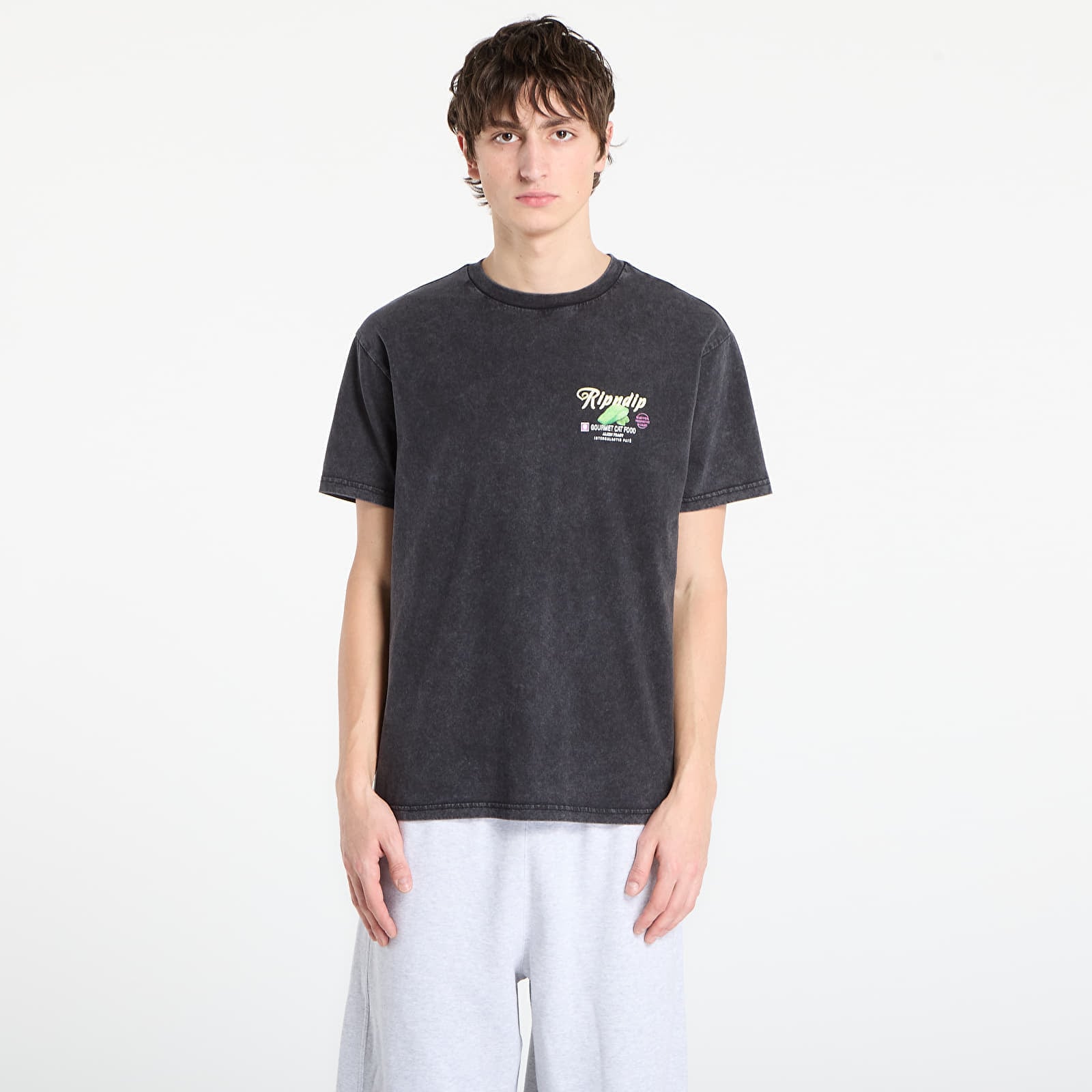 Tricou RIPNDIP Gourmet Cat Food Tee Black Vintage Wash L