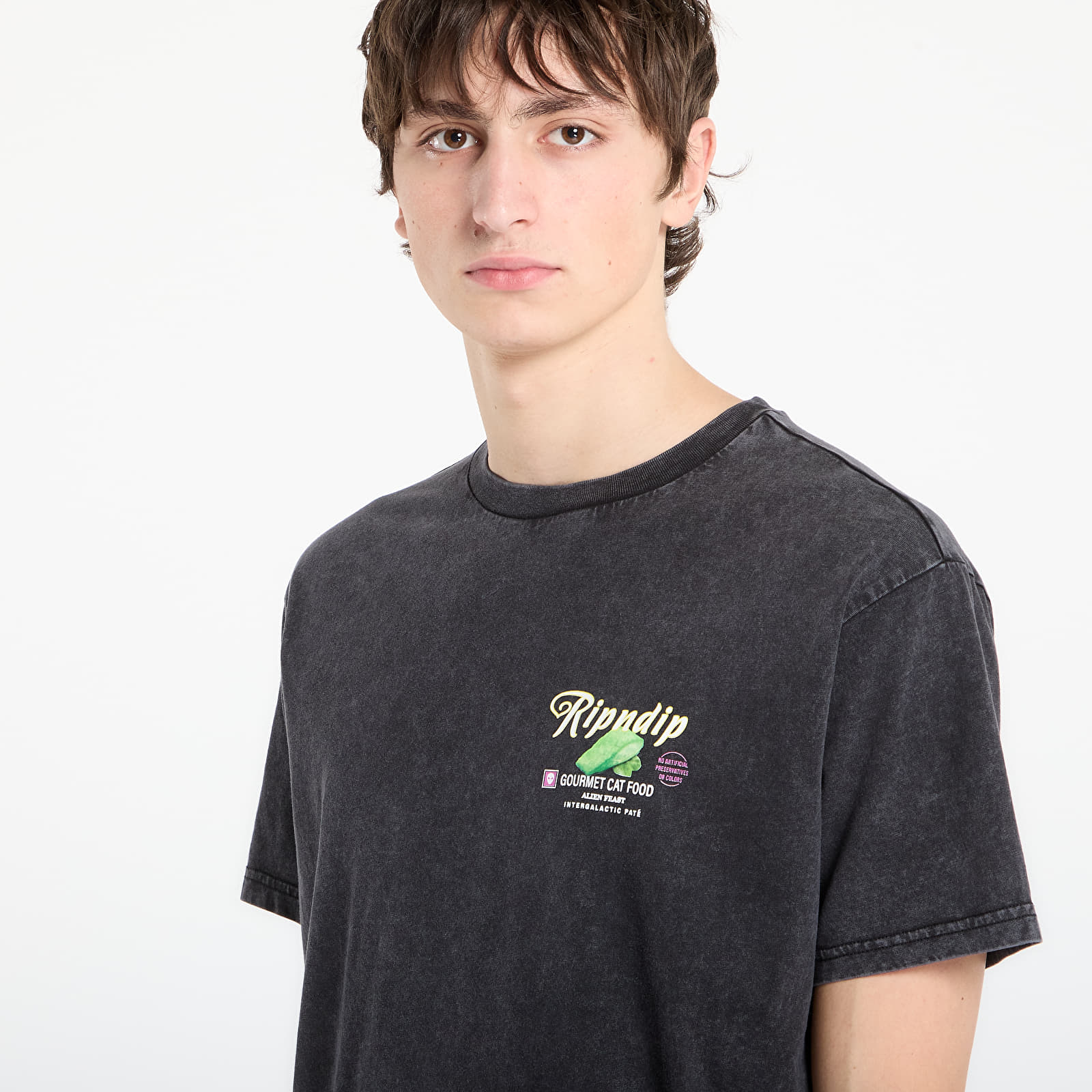 T-Shirts RIPNDIP Gourmet Cat Food Tee Black Vintage Wash