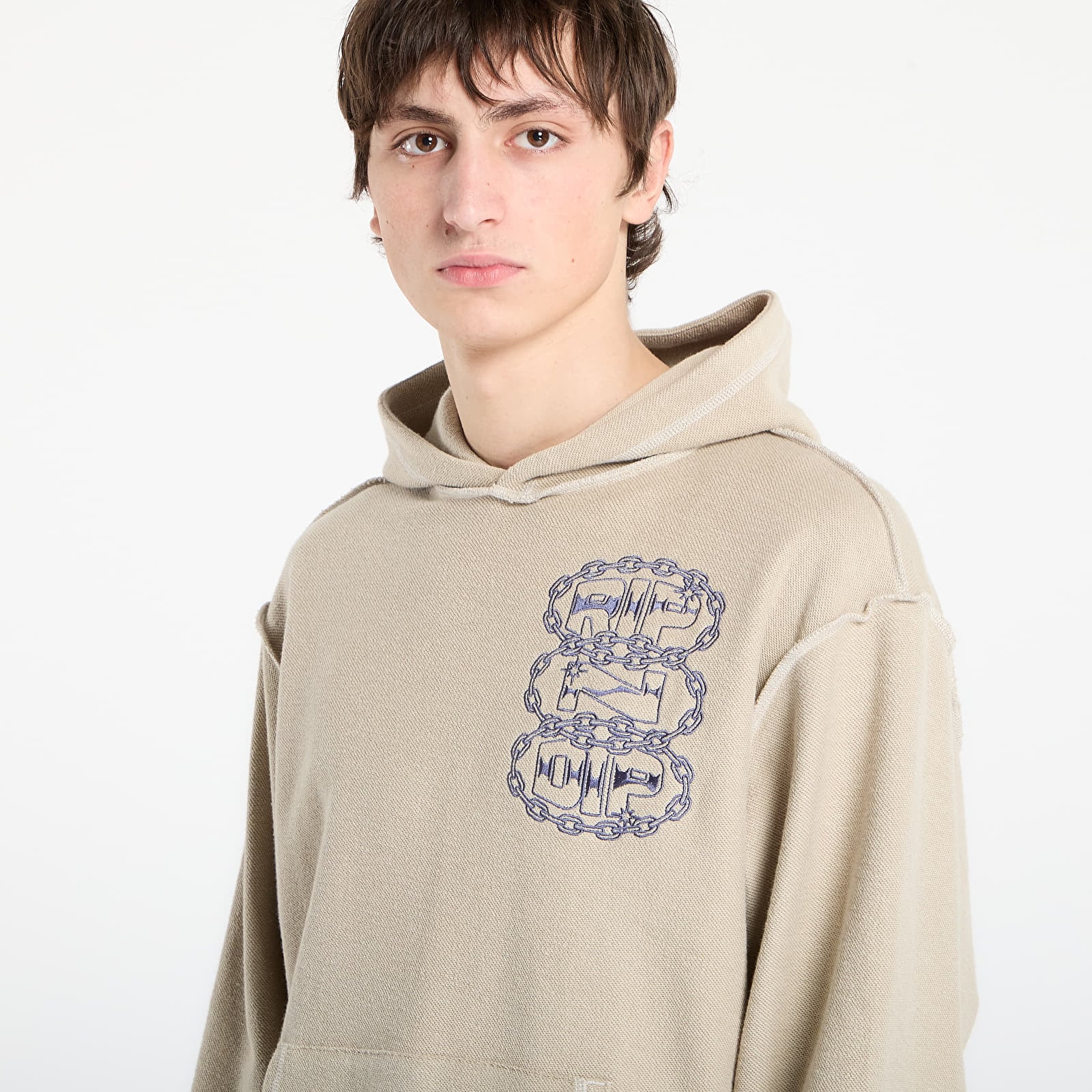 Hættetrøjer og sweatshirts RIPNDIP Linked Up Reverse Stitched Hoodie Khaki