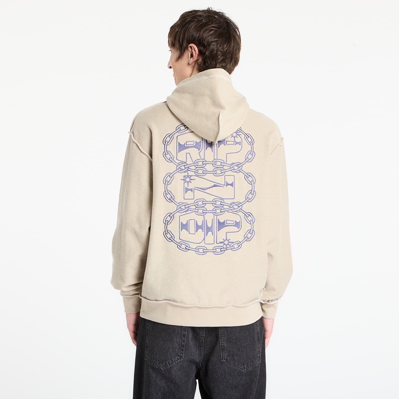 Hættetrøjer og sweatshirts RIPNDIP Linked Up Reverse Stitched Hoodie Khaki
