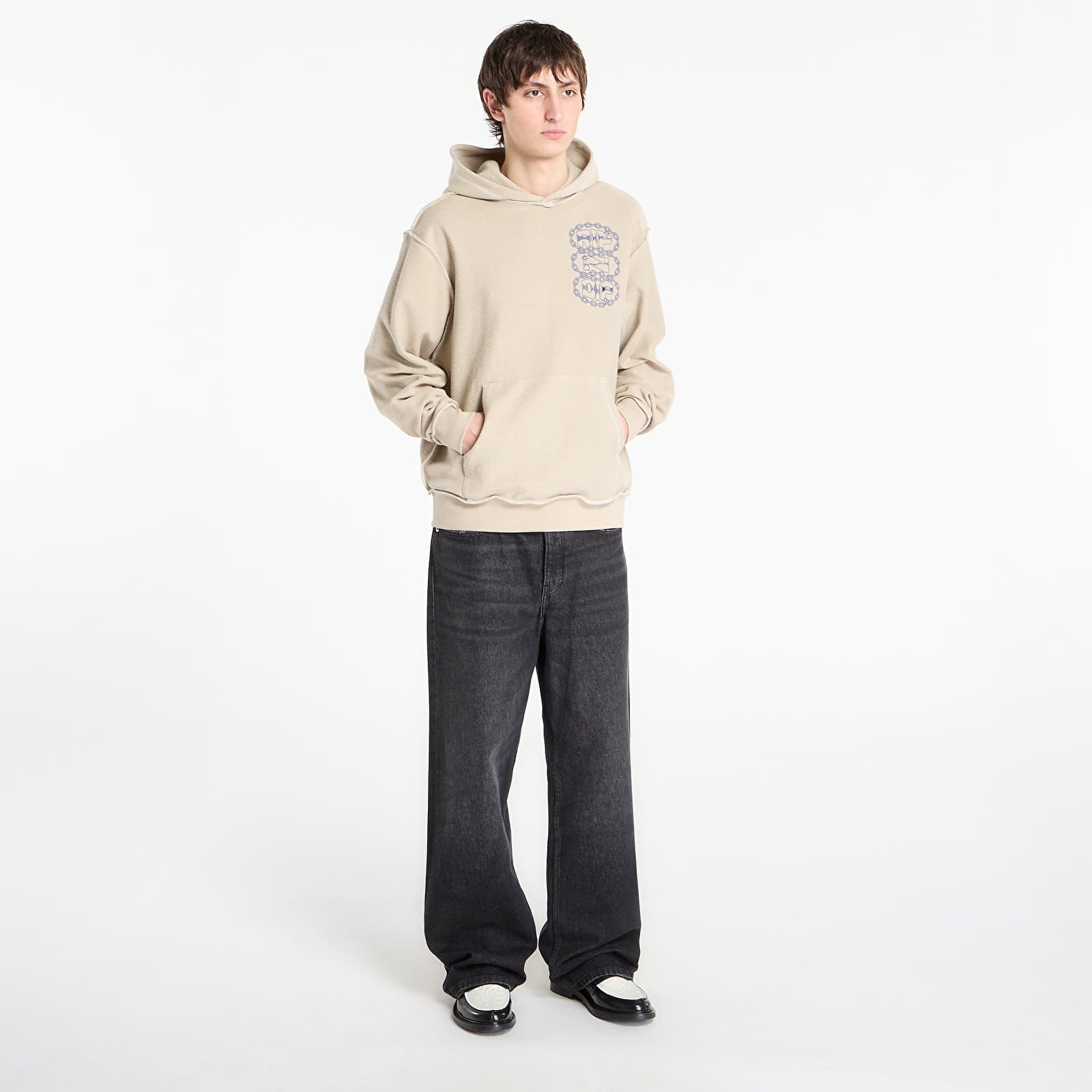 Hættetrøjer og sweatshirts RIPNDIP Linked Up Reverse Stitched Hoodie Khaki