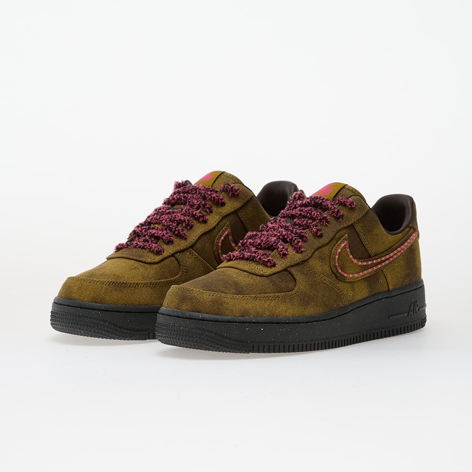 Herresko Nike Air Force 1 Boucle Qs Desert Moss/ Fierce Pink-Midwest Gold