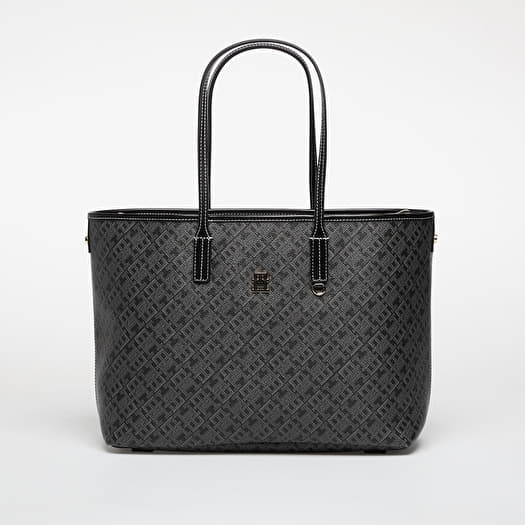 Väska Tommy Hilfiger Th Monoplay Leather Tote Black