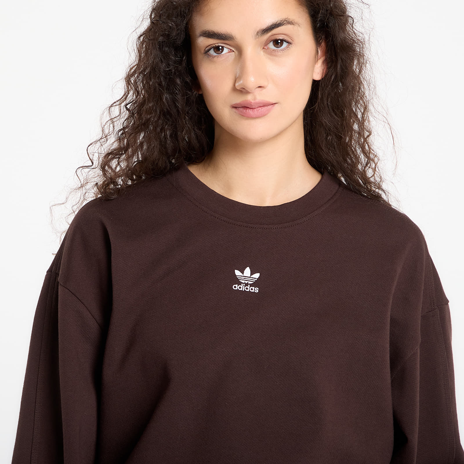 Hanorace pentru femei adidas Essentials Oversized French Terry Sweatshirt Aurora Coffee