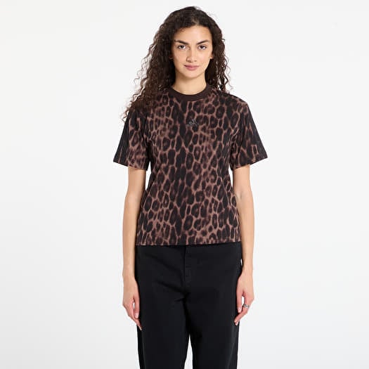 Tričko adidas Seasonal Essentials Leopard Print T-Shirt with 3-Stripes Multicolor/ Earth Strata
