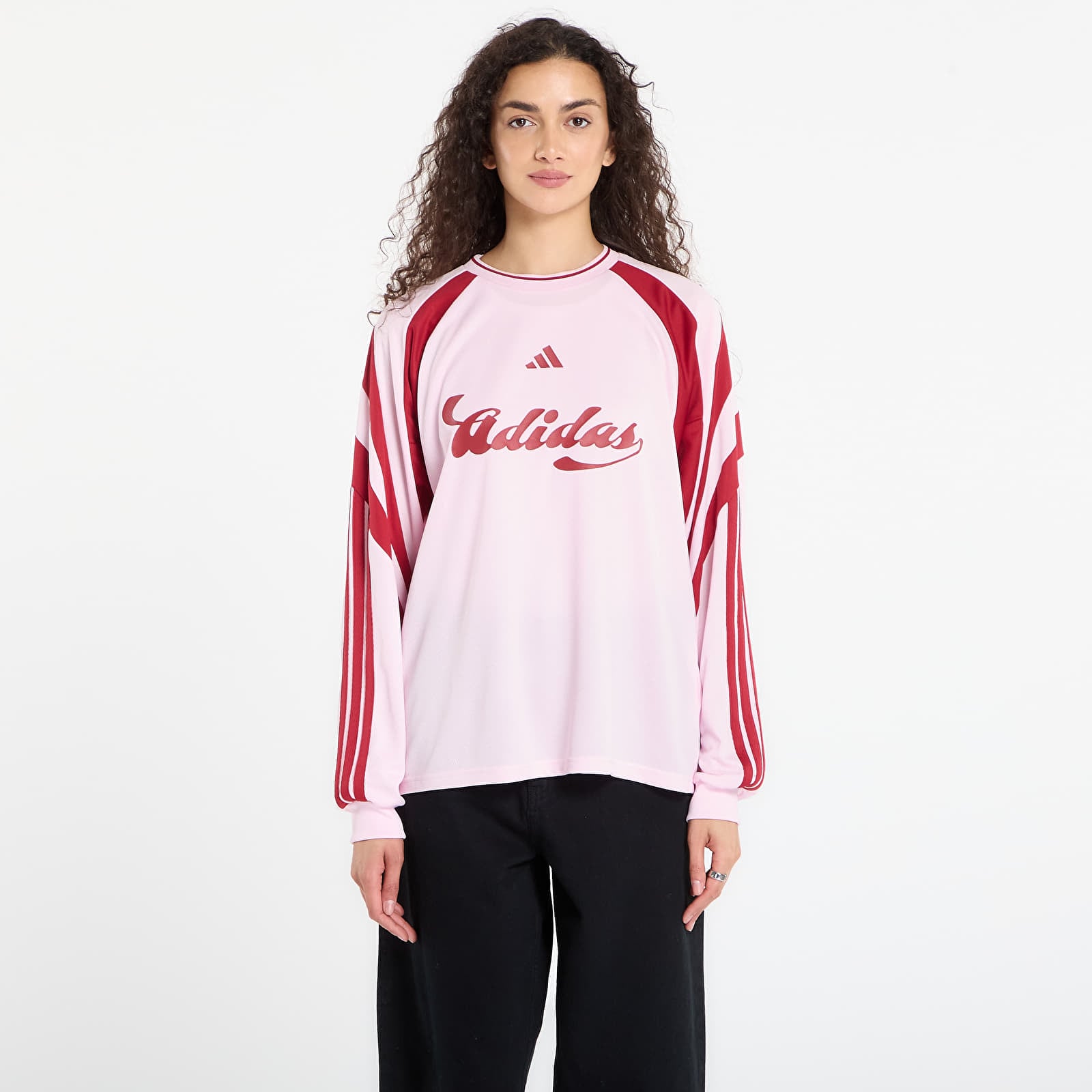 Maillots féminins adidas House Of Tiro Long Sleeve Jersey Clear Pink/ Active Maroon
