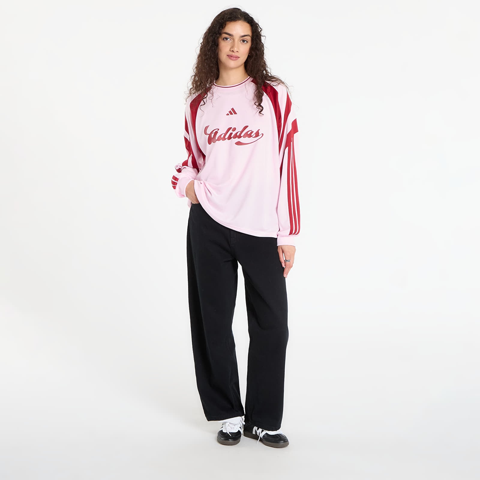 Maillots féminins adidas House Of Tiro Long Sleeve Jersey Clear Pink/ Active Maroon