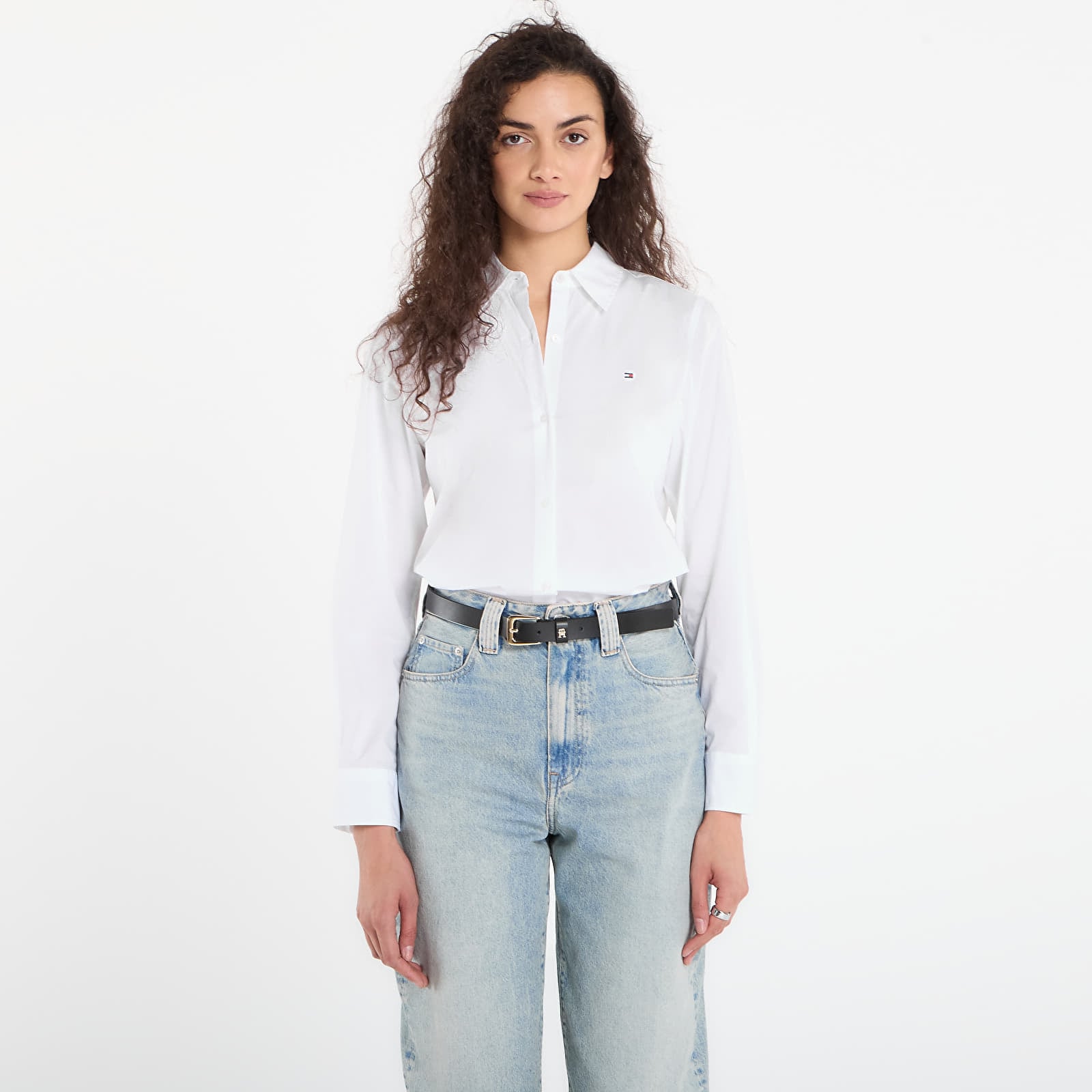 Cămașă Tommy Hilfiger Cotton Stretch Regular Ls Shirt Optic White XS