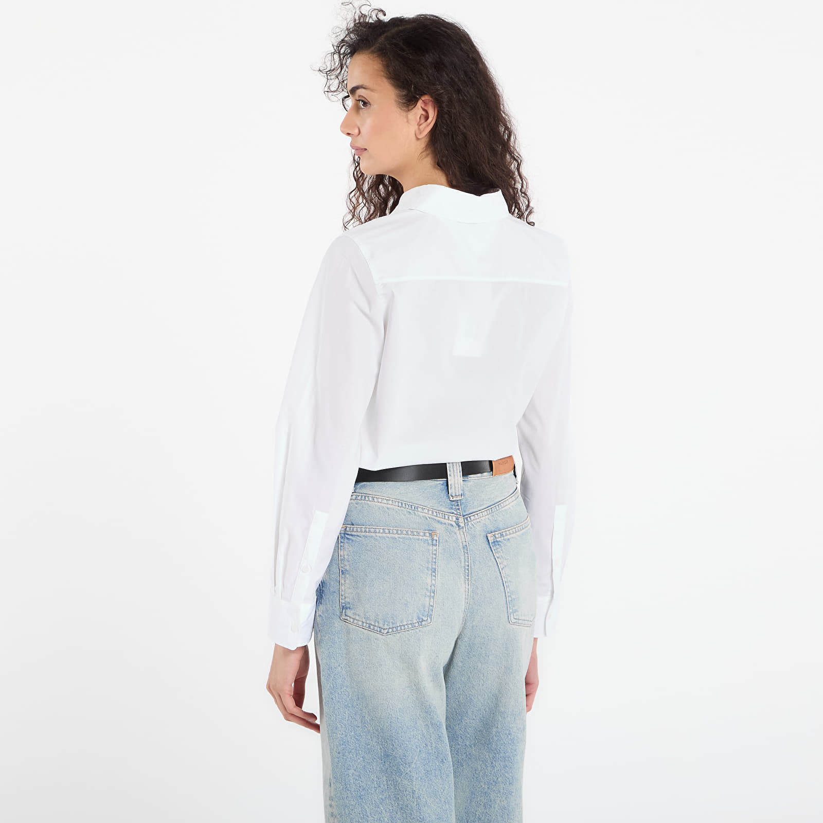 Skjorter til kvinder Tommy Hilfiger Cotton Stretch Regular Ls Shirt Optic White