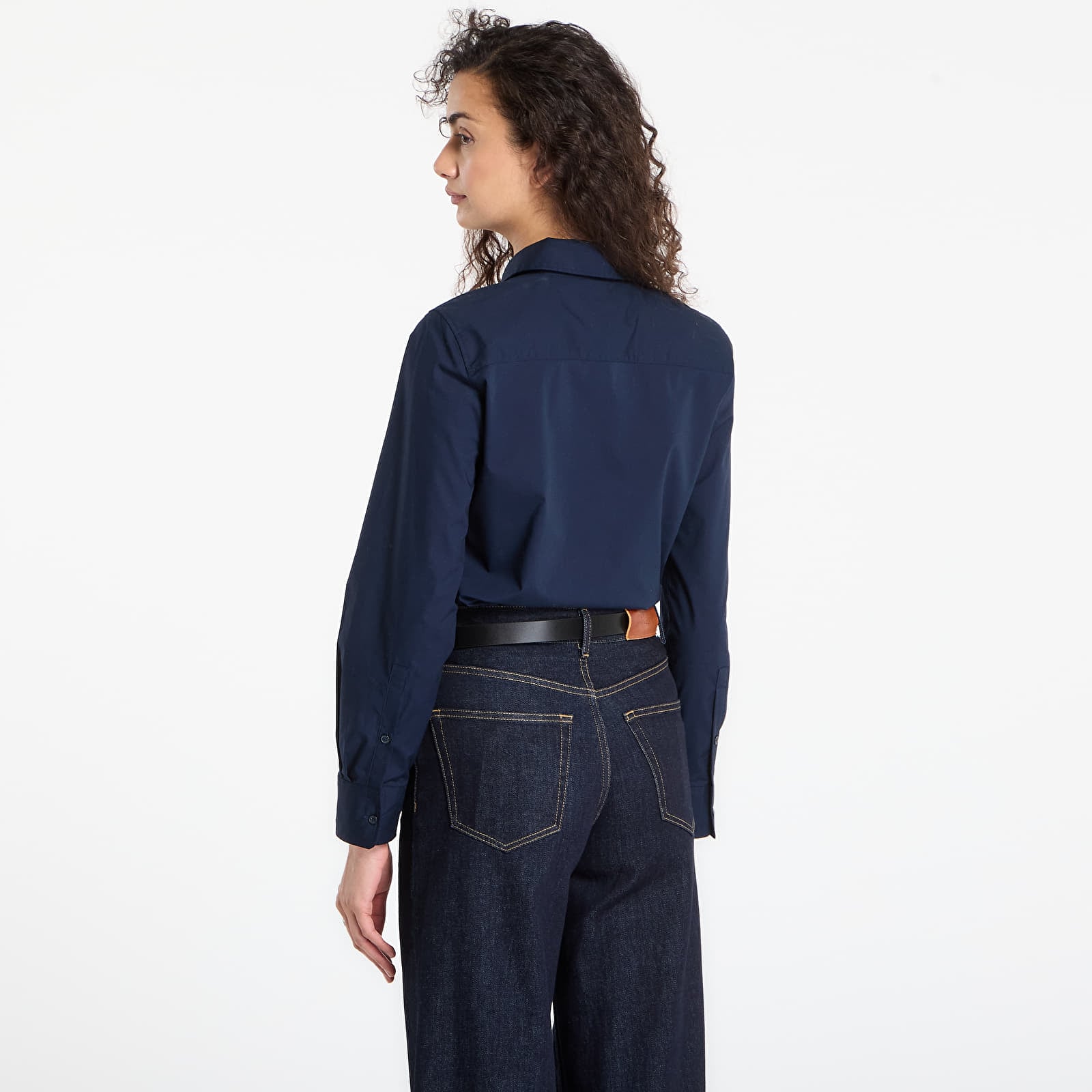 Blusen Tommy Hilfiger Cotton Stretch Regular Ls Shirt Dark Blue