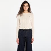 Tommy Hilfiger Soft Wool Cable C-Neckk Ls Sweater Heather Oatmilk