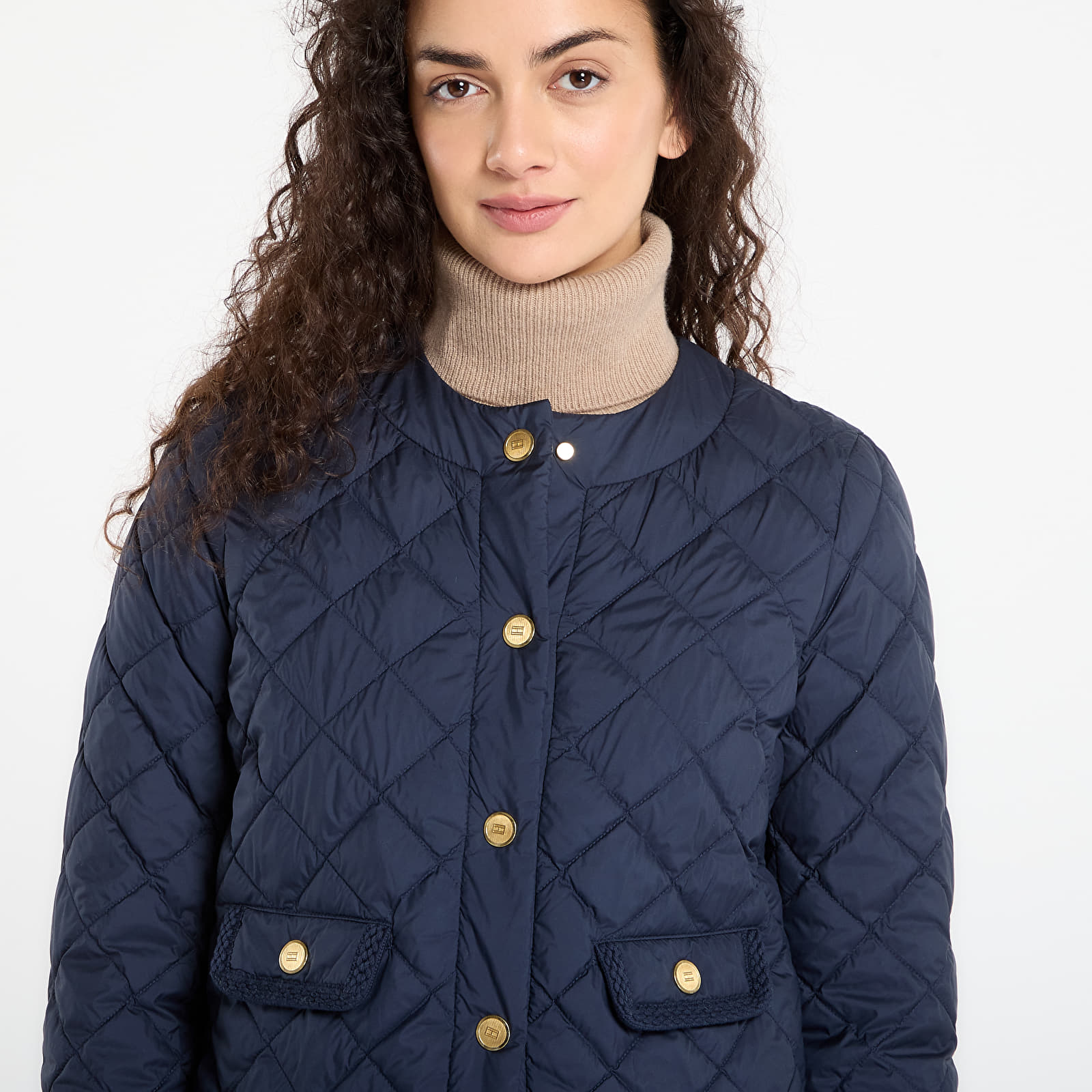 Jakker til kvinder Tommy Hilfiger G/Button Quilted Reg Lady Jacket Dark Night Navy