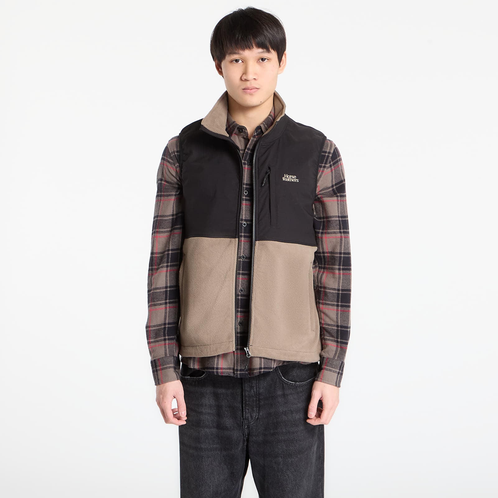 Moški jopiči Horsefeathers Duval Fleece Vest Taupe