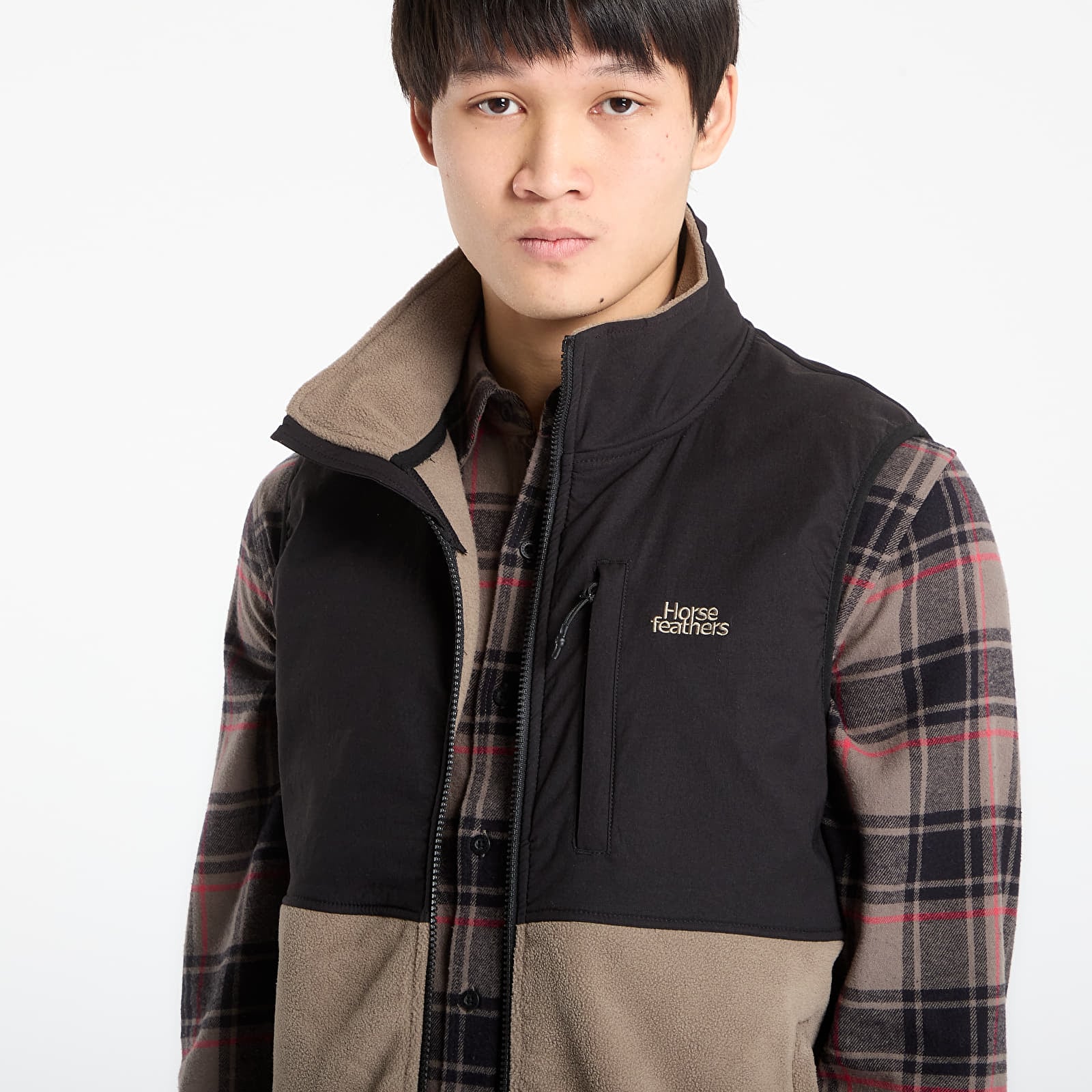 Moški jopiči Horsefeathers Duval Fleece Vest Taupe