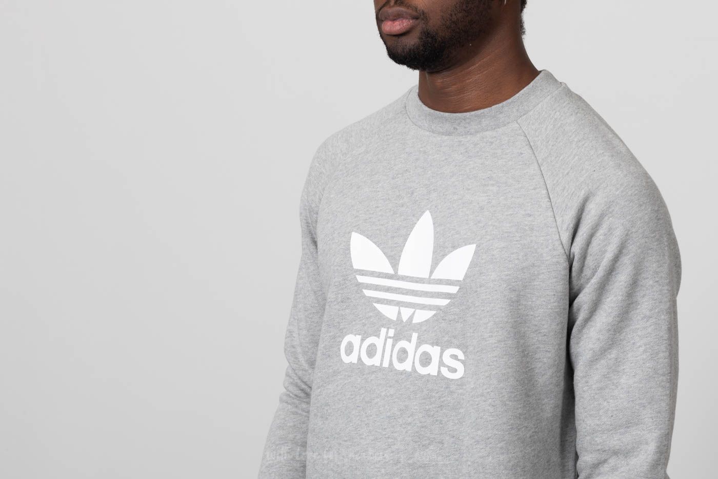 Adidas trefoil sweatshirt outlet grey