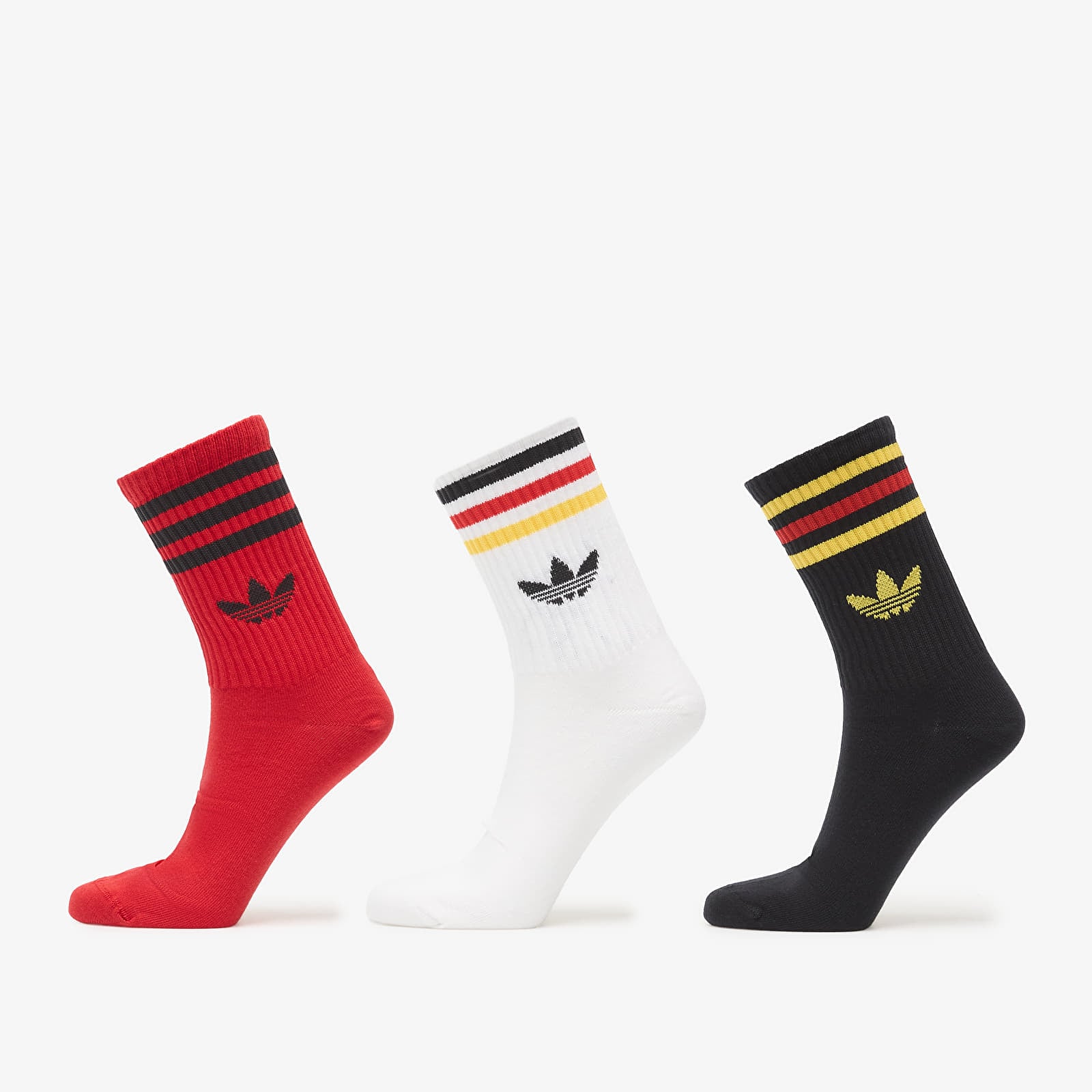 Men's socks adidas 3S Crew Sock 3P White/ Better Scarlet/ Black
