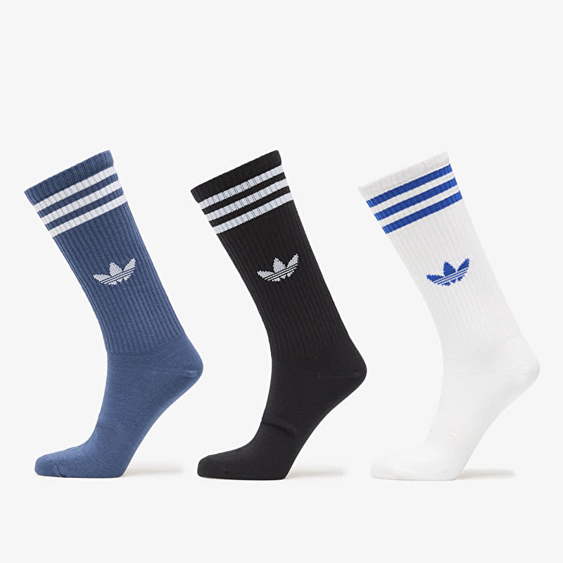 adidas 3-Stripes High Crew Socks 3 Pairs White/ Night Marine/ Black