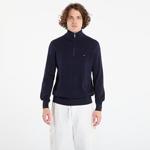 Kampsun Tommy Hilfiger Pima Org Ctn Cashmere Zip Mock Desert Sky