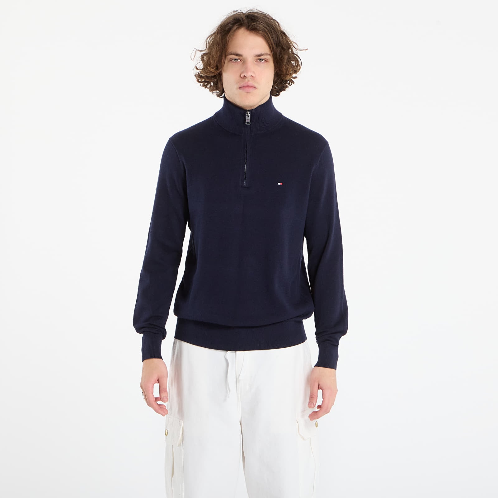 Pullover für Männer Tommy Hilfiger Pima Org Ctn Cashmere Zip Mock Desert Sky