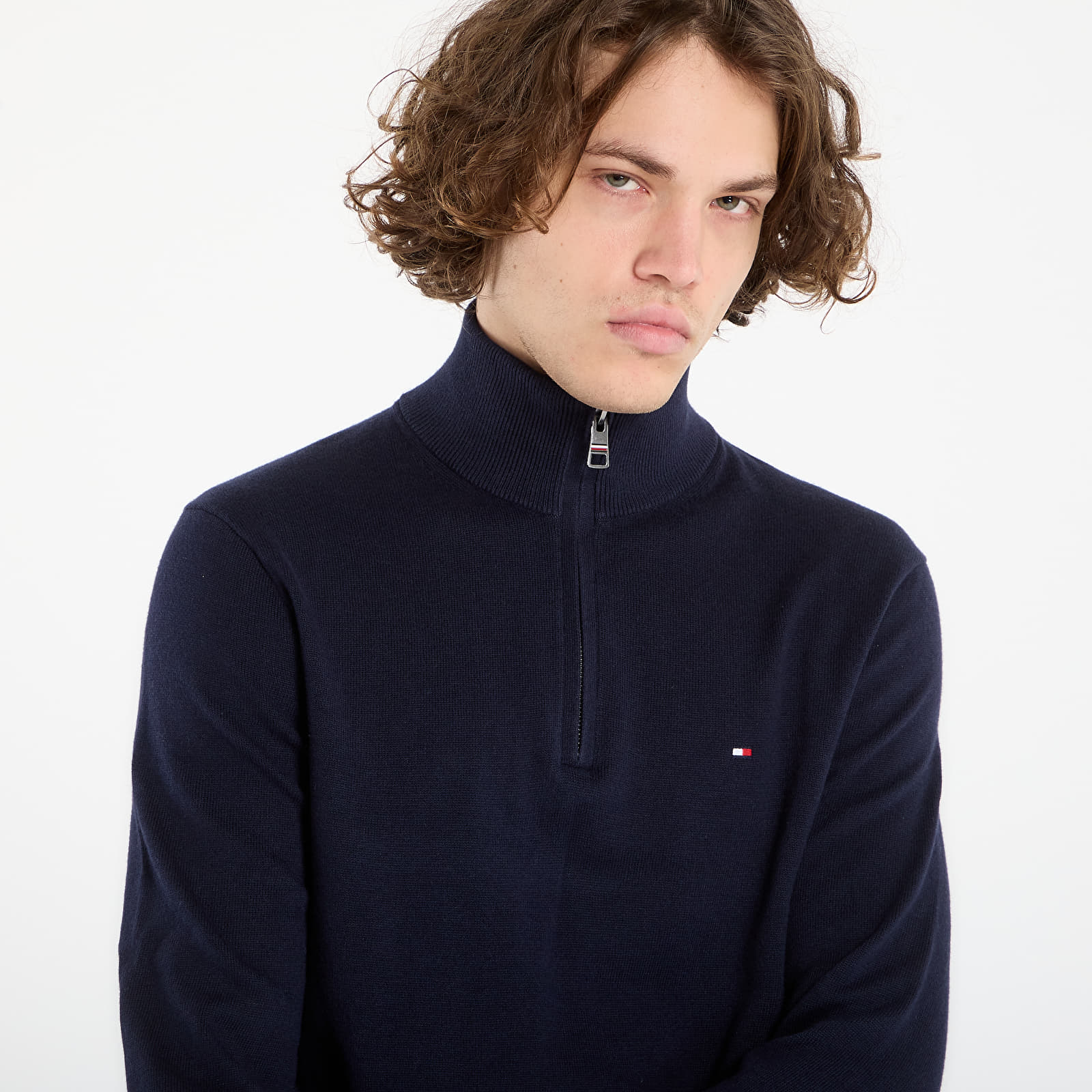 Pullover für Männer Tommy Hilfiger Pima Org Ctn Cashmere Zip Mock Desert Sky