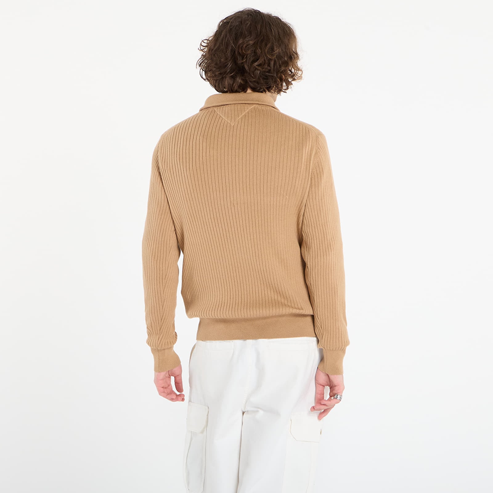 Pullover für Männer Tommy Hilfiger Pima Cotton Cash Structure Zip Mock Timeless Camel